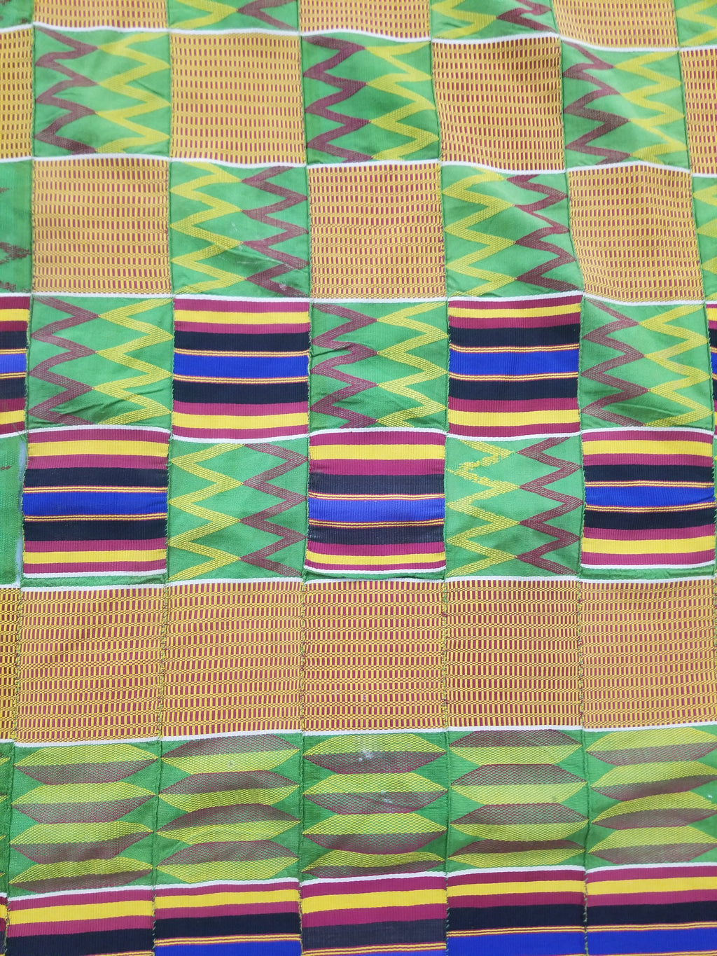 Vintage Ghana Kente Cloth Handwoven Checkerboard Textile Throw 360x163cm