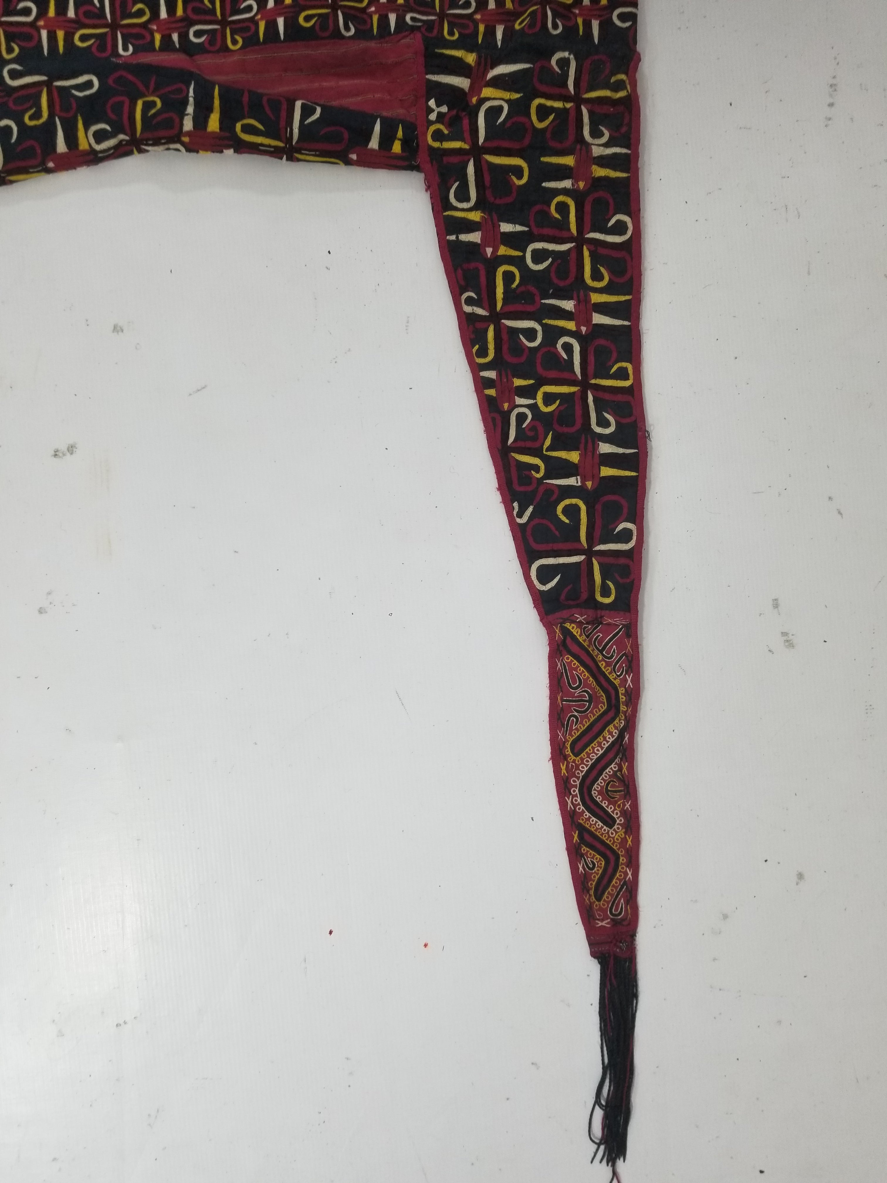 Vintage Turkmen Hand-Embroidered Symmetrical Tribal Robe