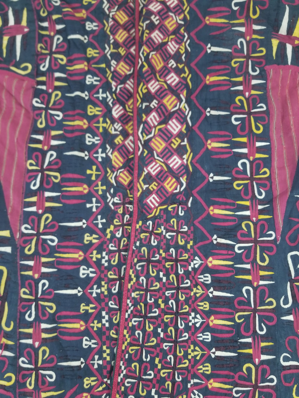 Vintage Turkmen Hand-Embroidered Symmetrical Tribal Robe