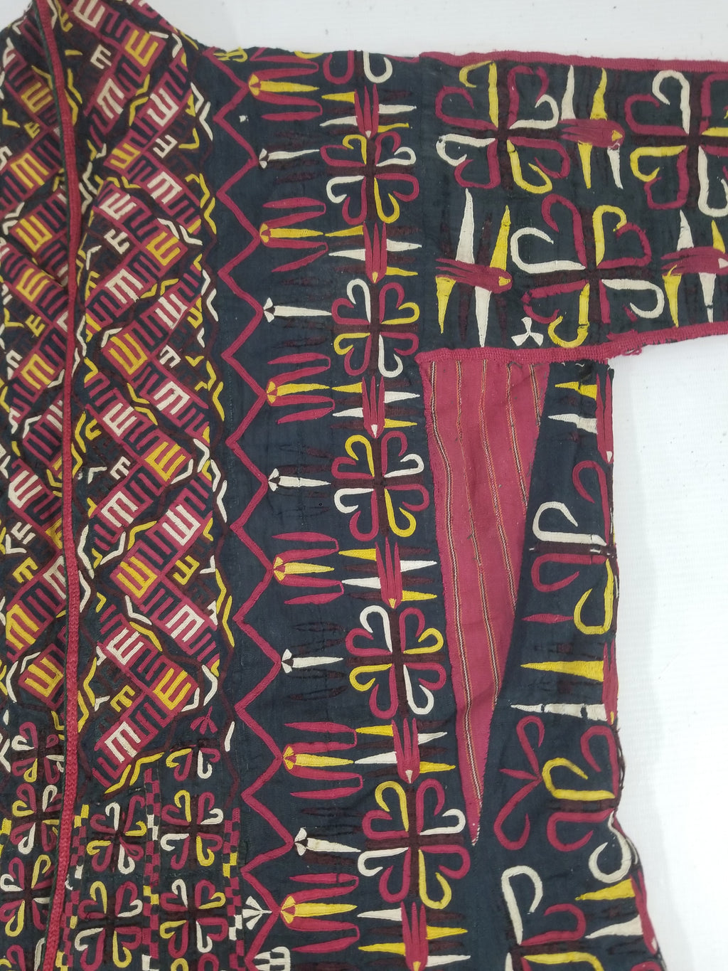 Vintage Turkmen Hand-Embroidered Symmetrical Tribal Robe
