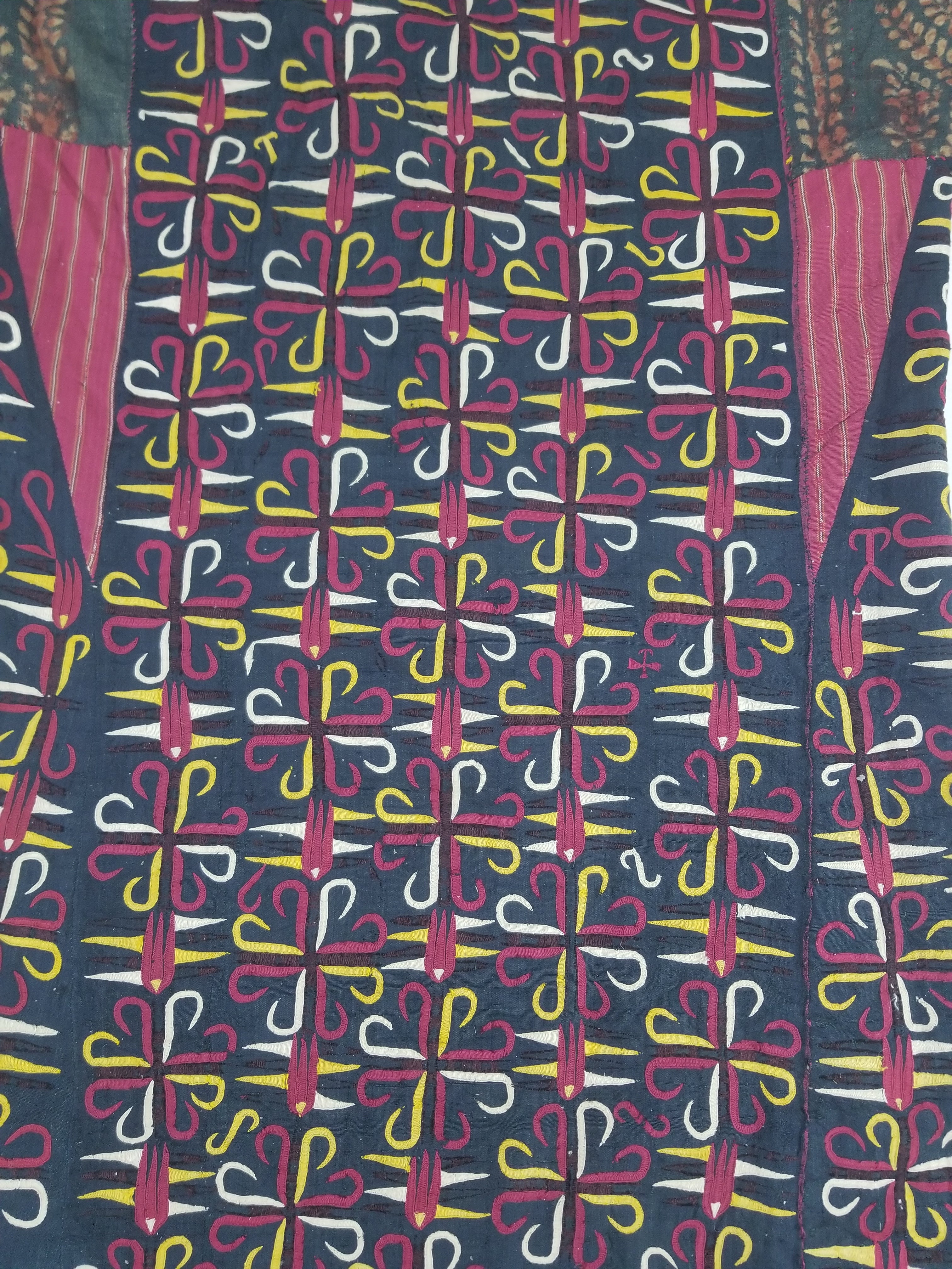 Vintage Turkmen Hand-Embroidered Symmetrical Tribal Robe