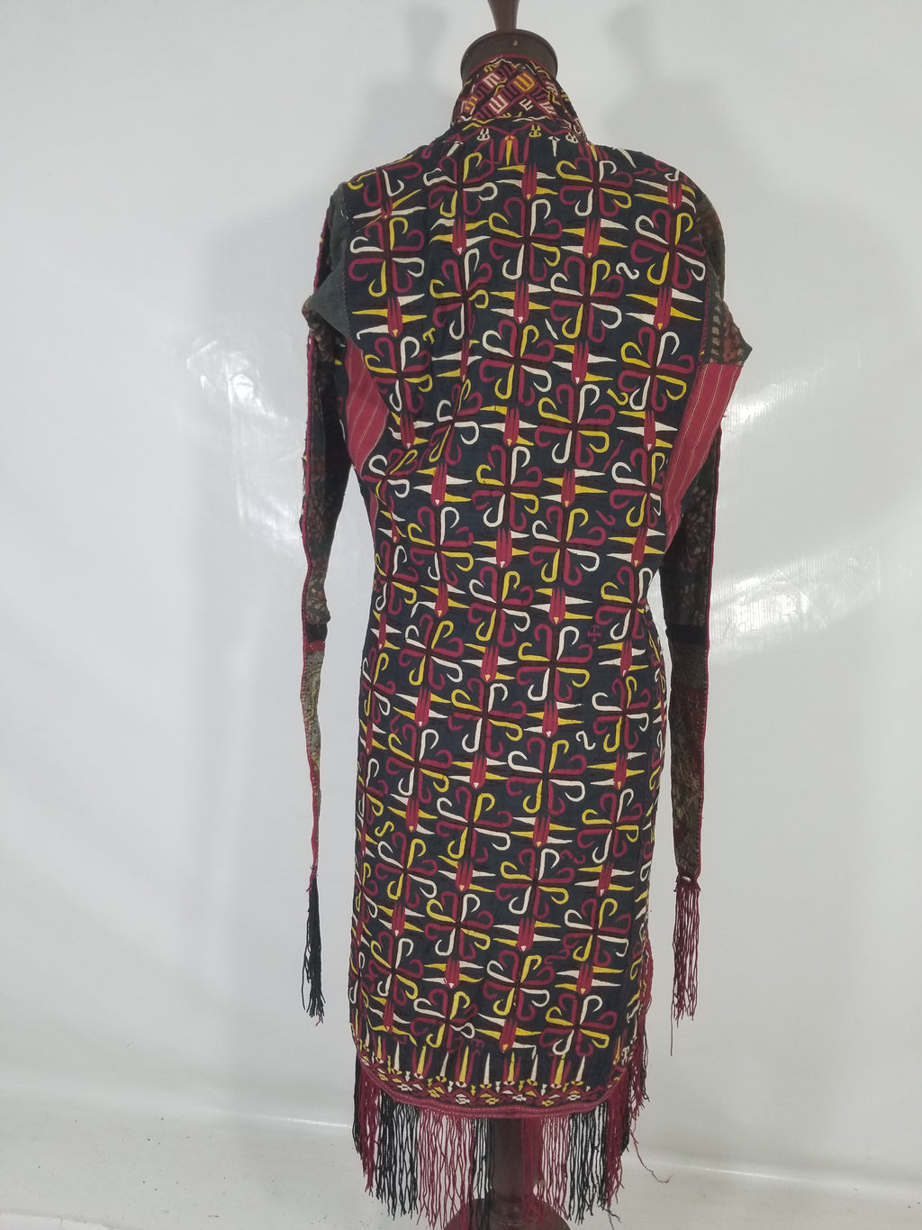 Vintage Turkmen Hand-Embroidered Symmetrical Tribal Robe