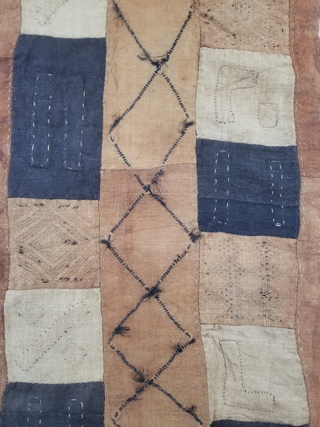 Vintage African Cowrie Shell & Embroidered Tribal Textile Runner 320x55cm