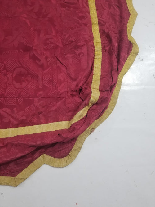 Antique French Silk Brocade Metallic Trim Ecclesiastical Altar Frontal 248x173cm