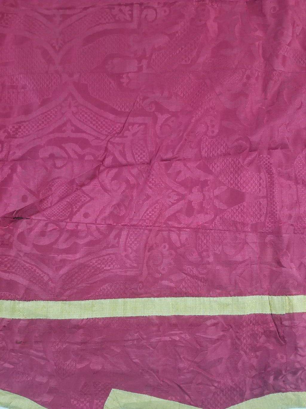 Antique French Silk Brocade Metallic Trim Ecclesiastical Altar Frontal 248x173cm