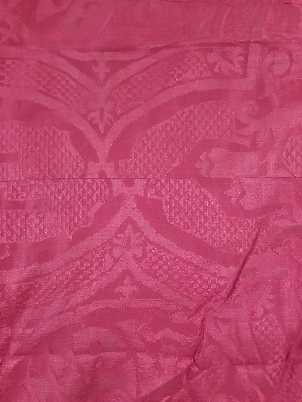 Antique French Silk Brocade Metallic Trim Ecclesiastical Altar Frontal 248x173cm