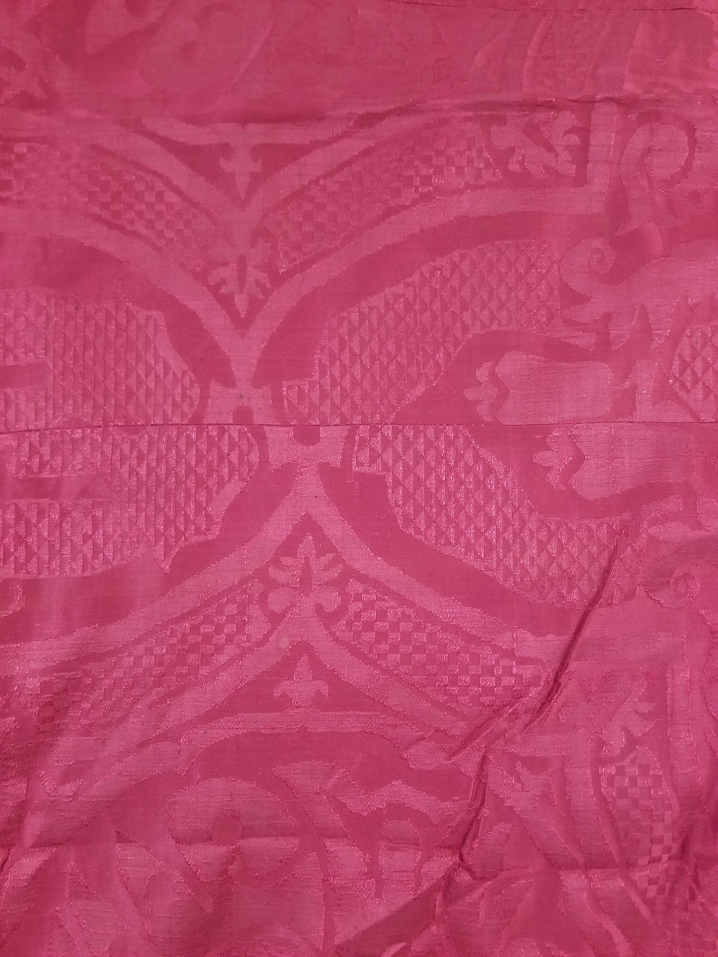 Antique French Silk Brocade Metallic Trim Ecclesiastical Altar Frontal 248x173cm