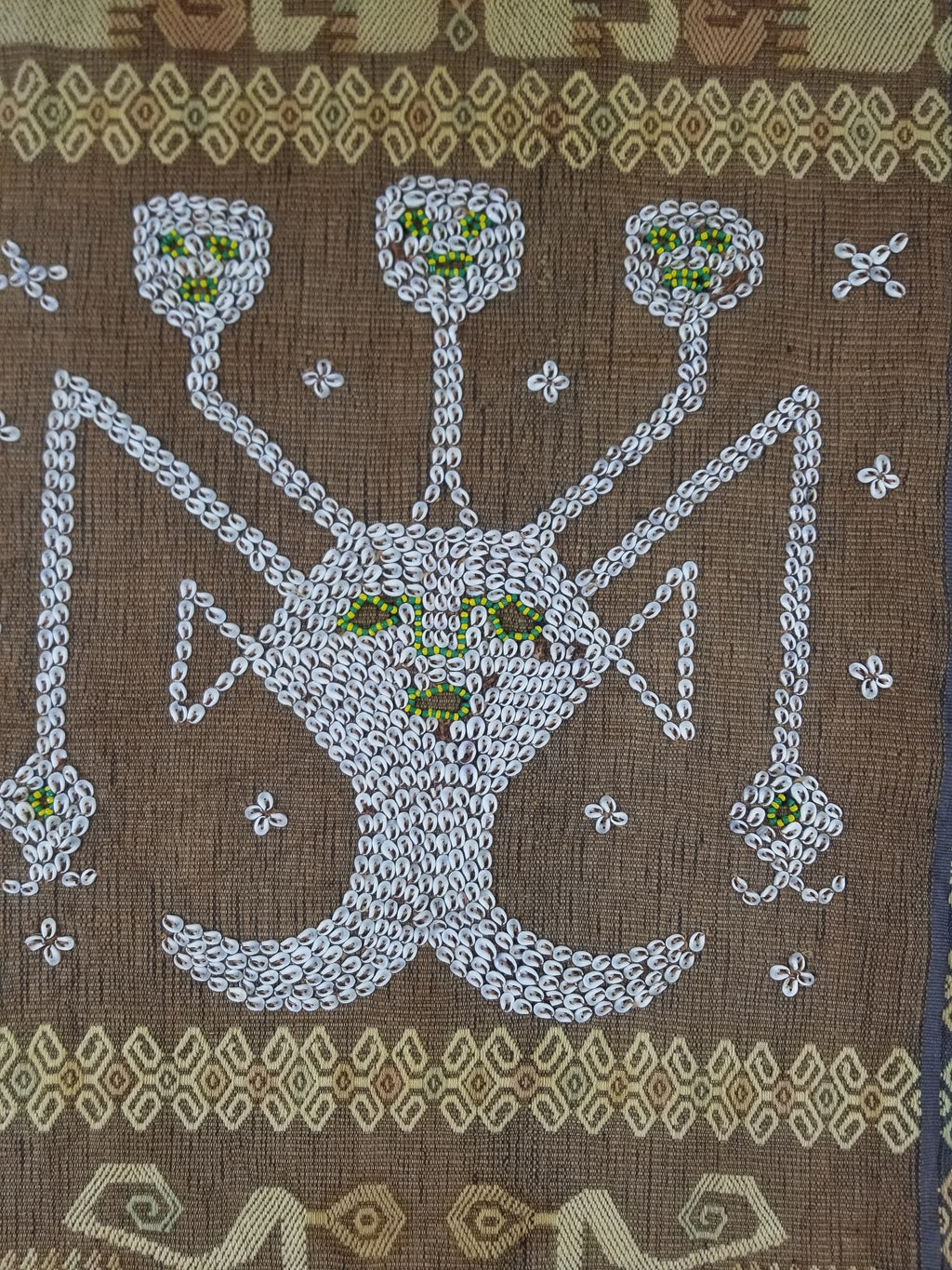 Vintage Indonesian Sumba Ikat Handwoven Figural Tapestry 142x148cm