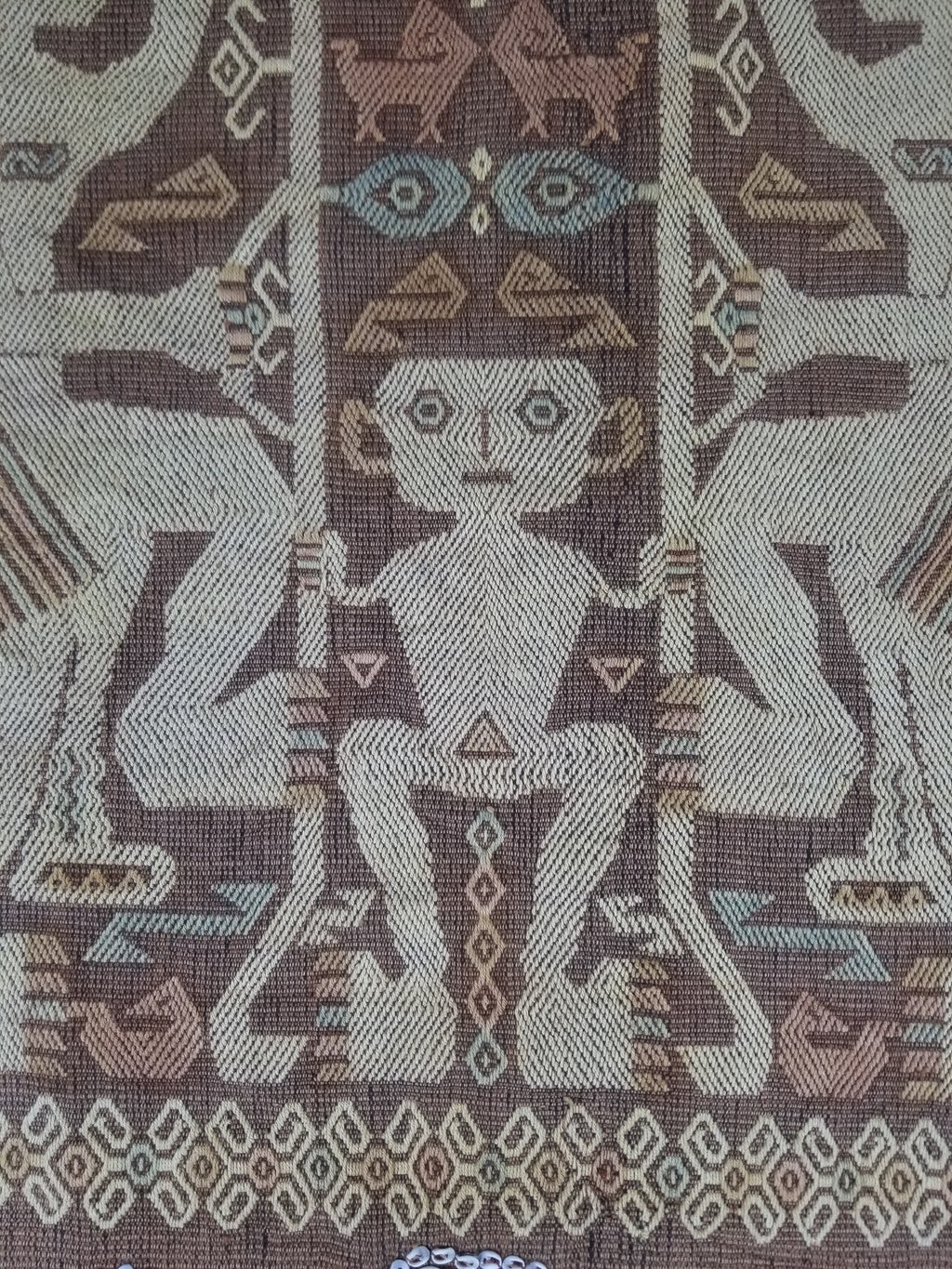 Vintage Indonesian Sumba Ikat Handwoven Figural Tapestry 142x148cm