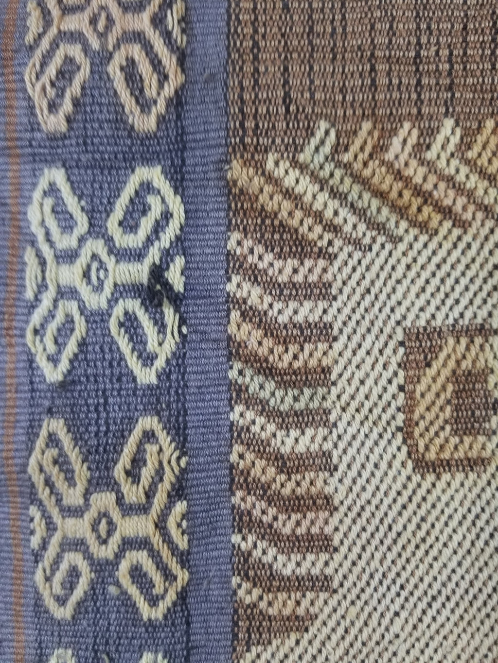 Vintage Indonesian Sumba Ikat Handwoven Figural Tapestry 142x148cm