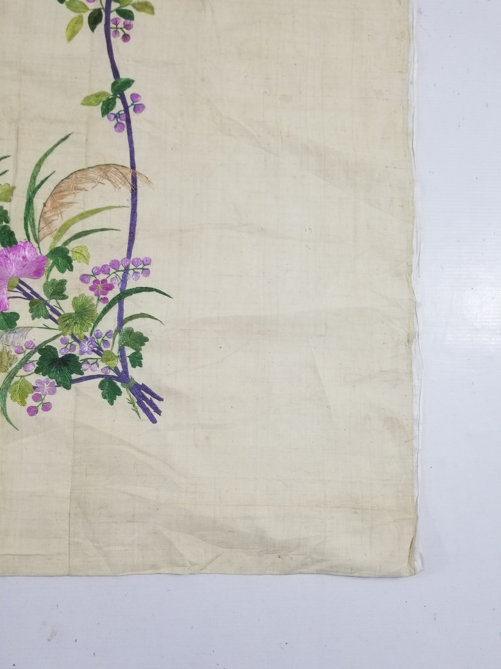 Vintage Chinese Peacock & Bamboo Silk Embroidered Decorative Panel 176x153cm