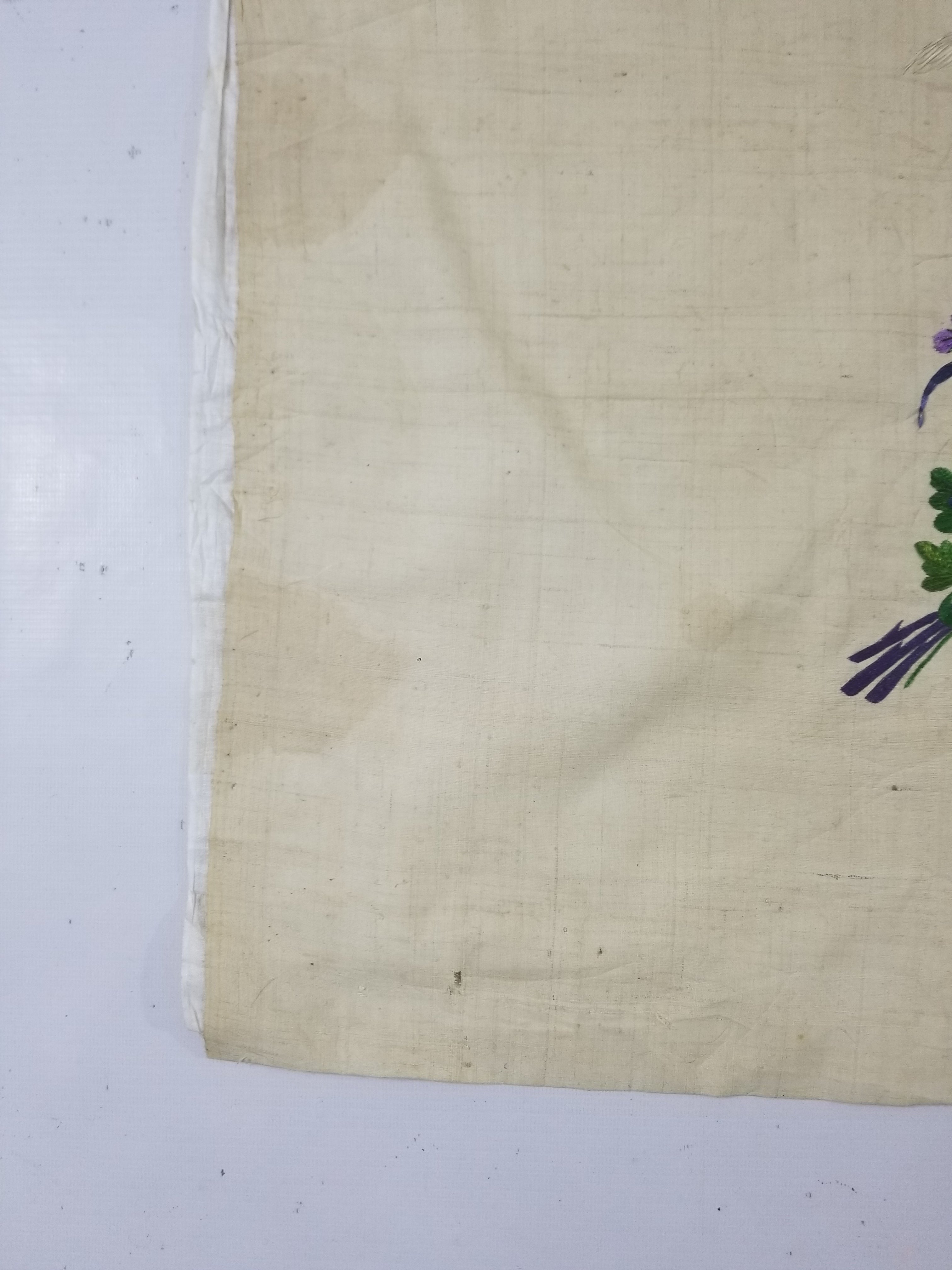 Vintage Chinese Peacock & Bamboo Silk Embroidered Decorative Panel 176x153cm