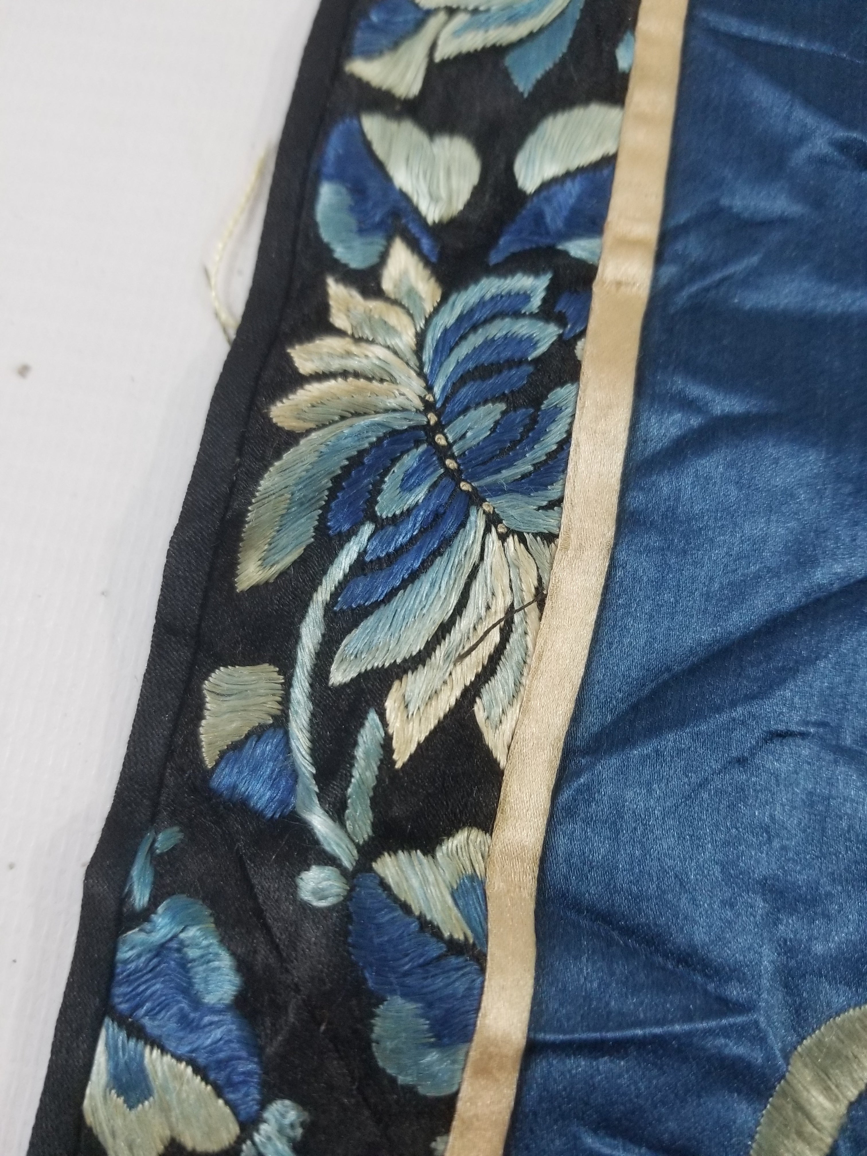 Antique Chinese Silk Embroidered Still Life Vase Bonsai & Scholar's Table Tapestry 149x144cm