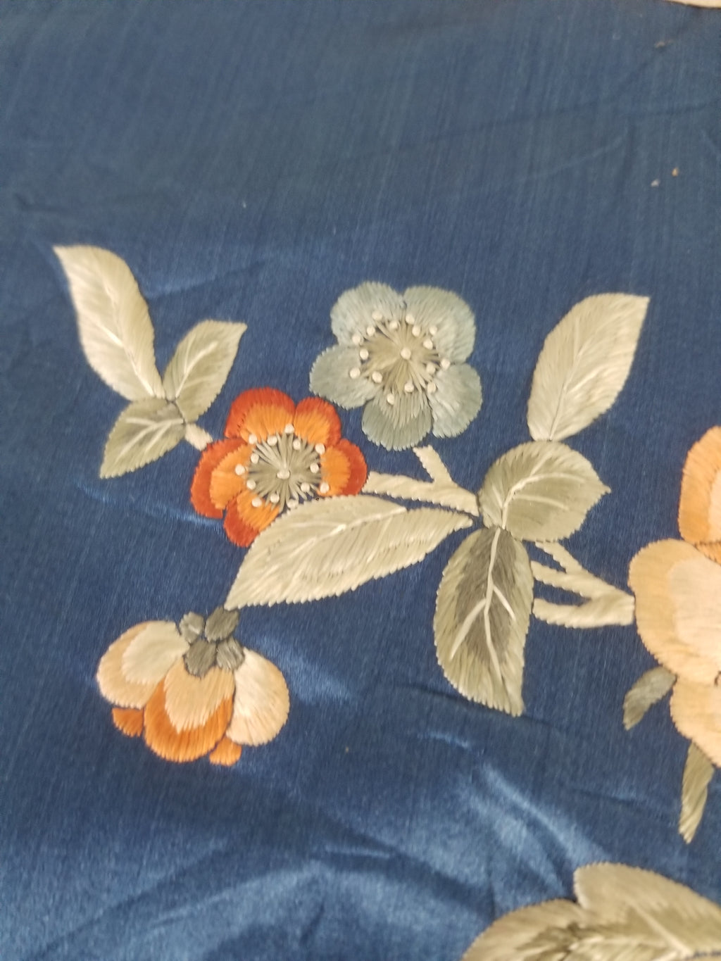 Antique Chinese Silk Embroidered Still Life Vase Bonsai & Scholar's Table Tapestry 149x144cm