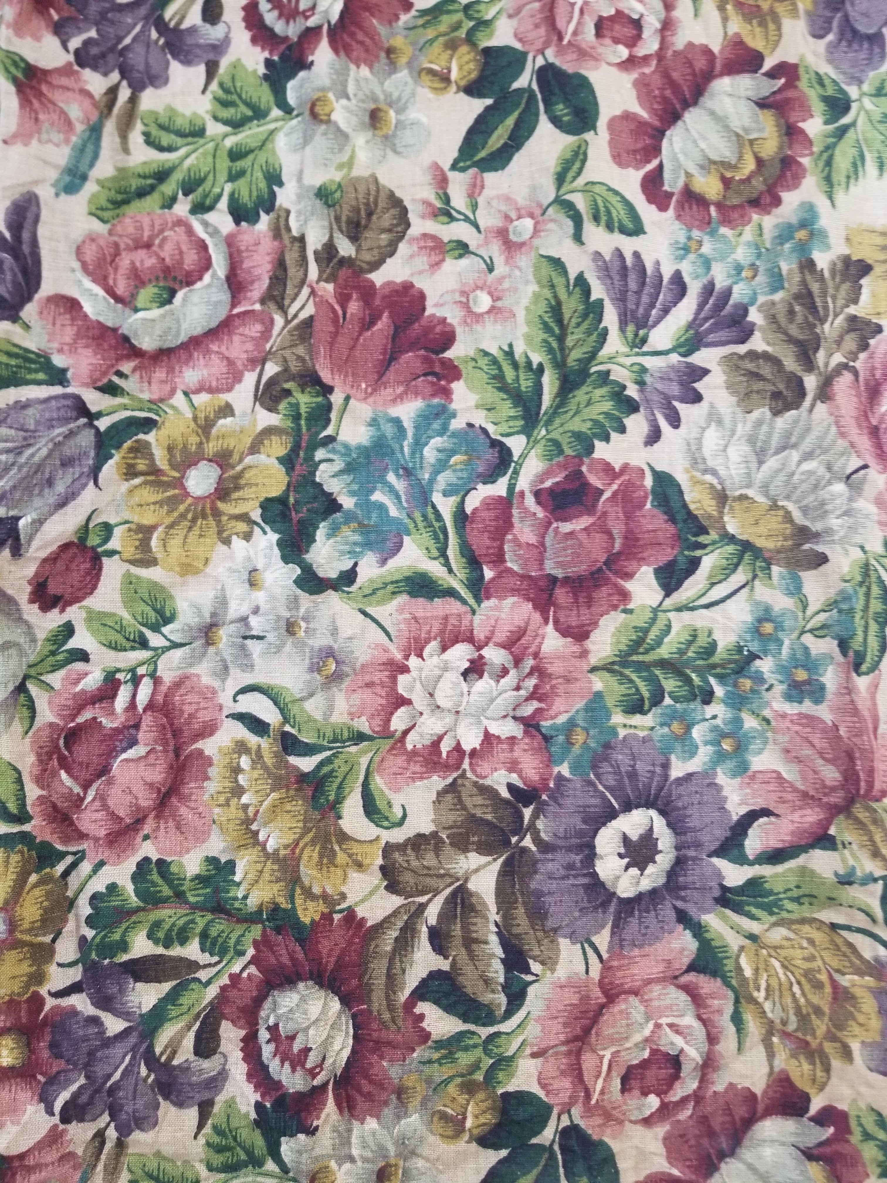 Vintage Traditional European Floral Printed Curtain Panel 225x110cm
