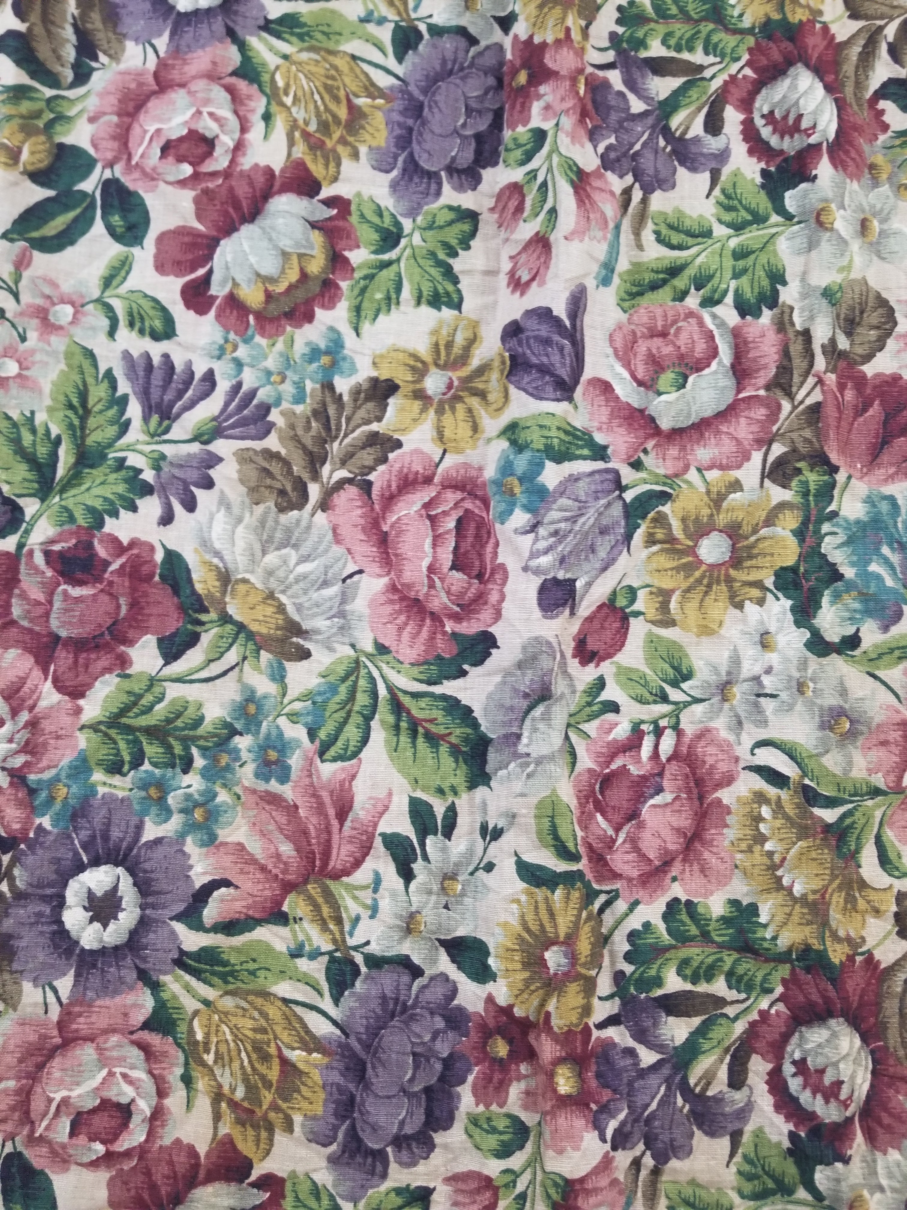 Vintage Traditional European Floral Printed Curtain Panel 225x110cm