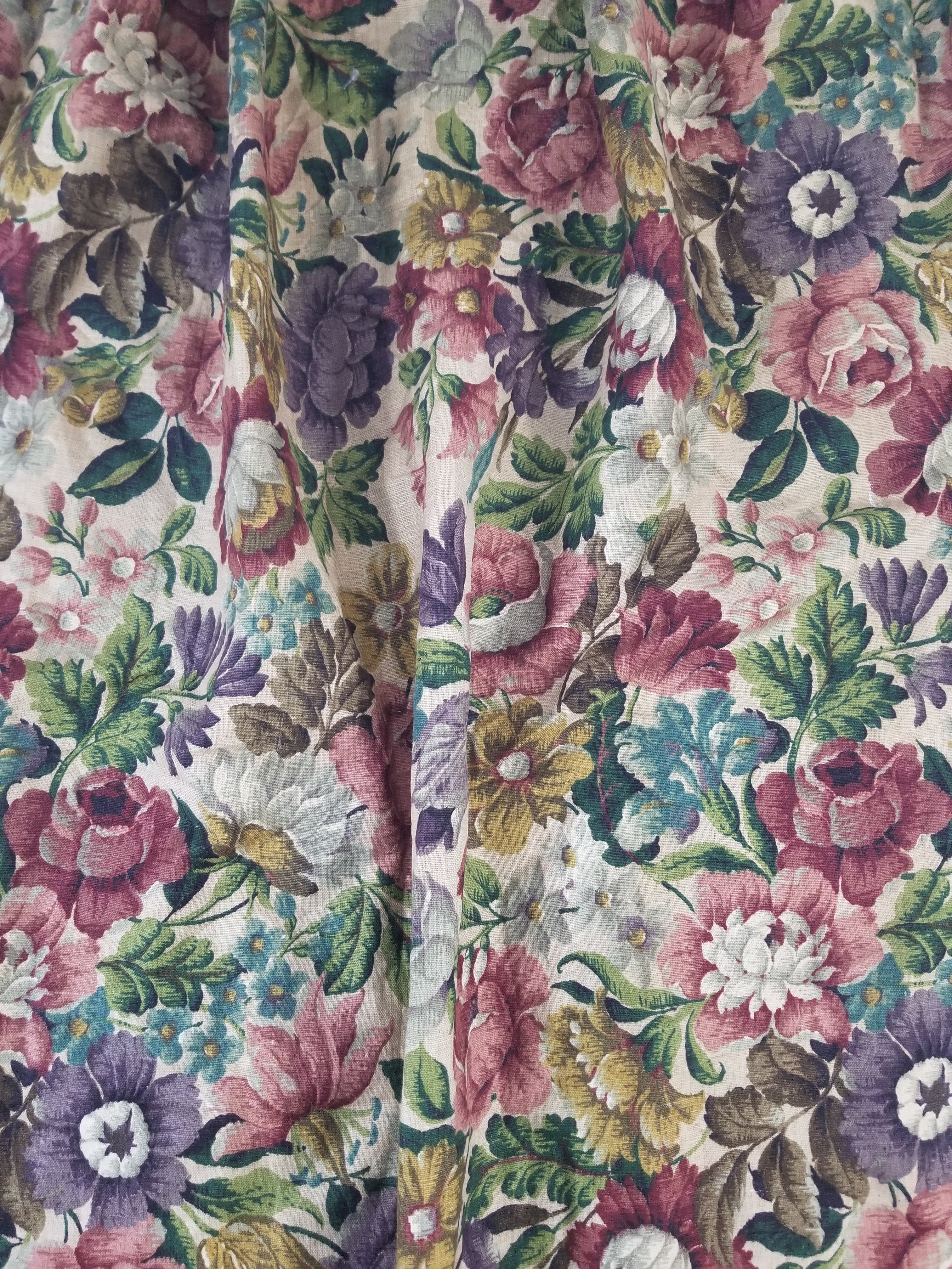 Vintage Traditional European Floral Printed Curtain Panel 225x110cm