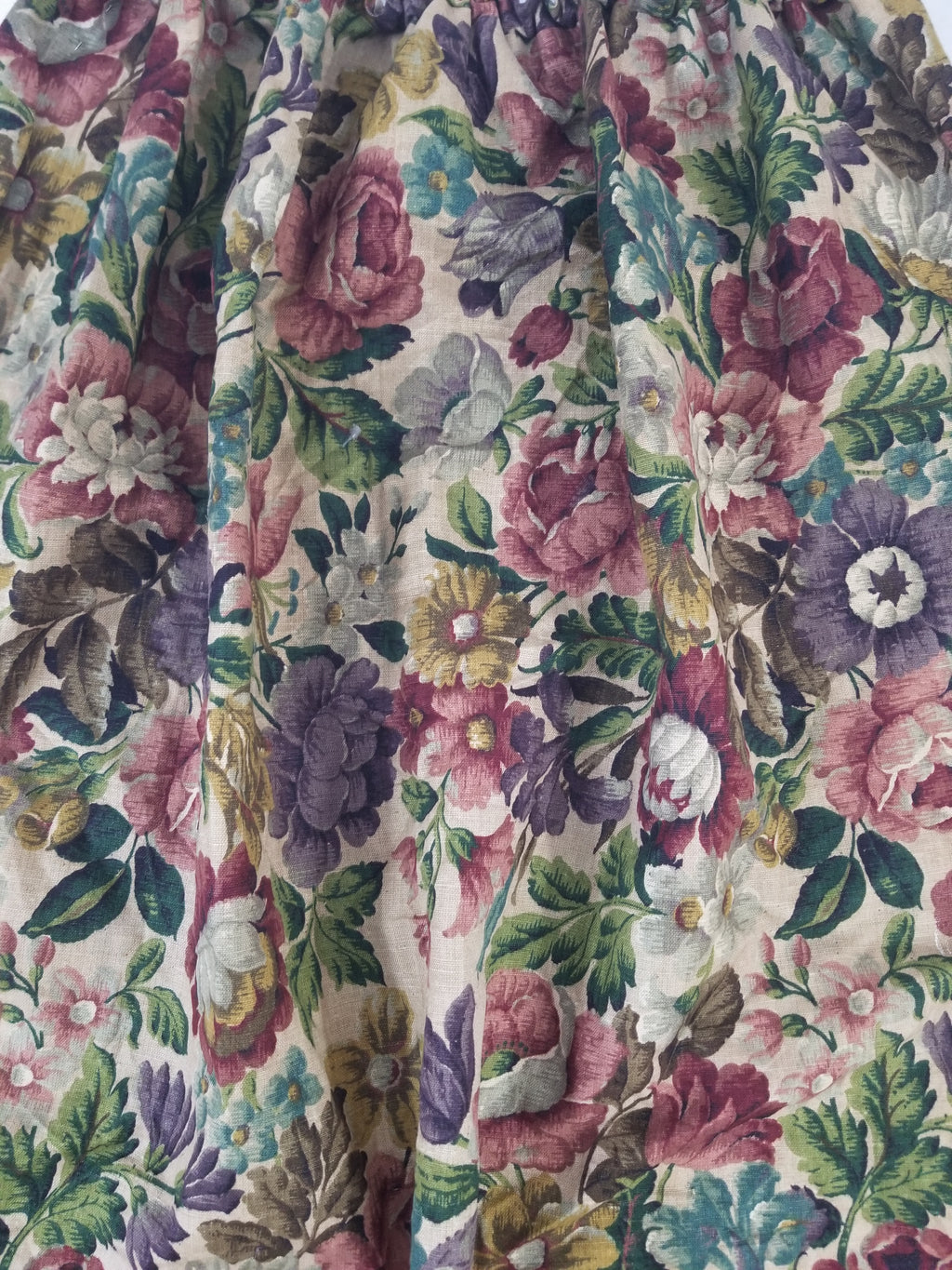 Vintage Traditional European Floral Printed Curtain Panel 225x110cm