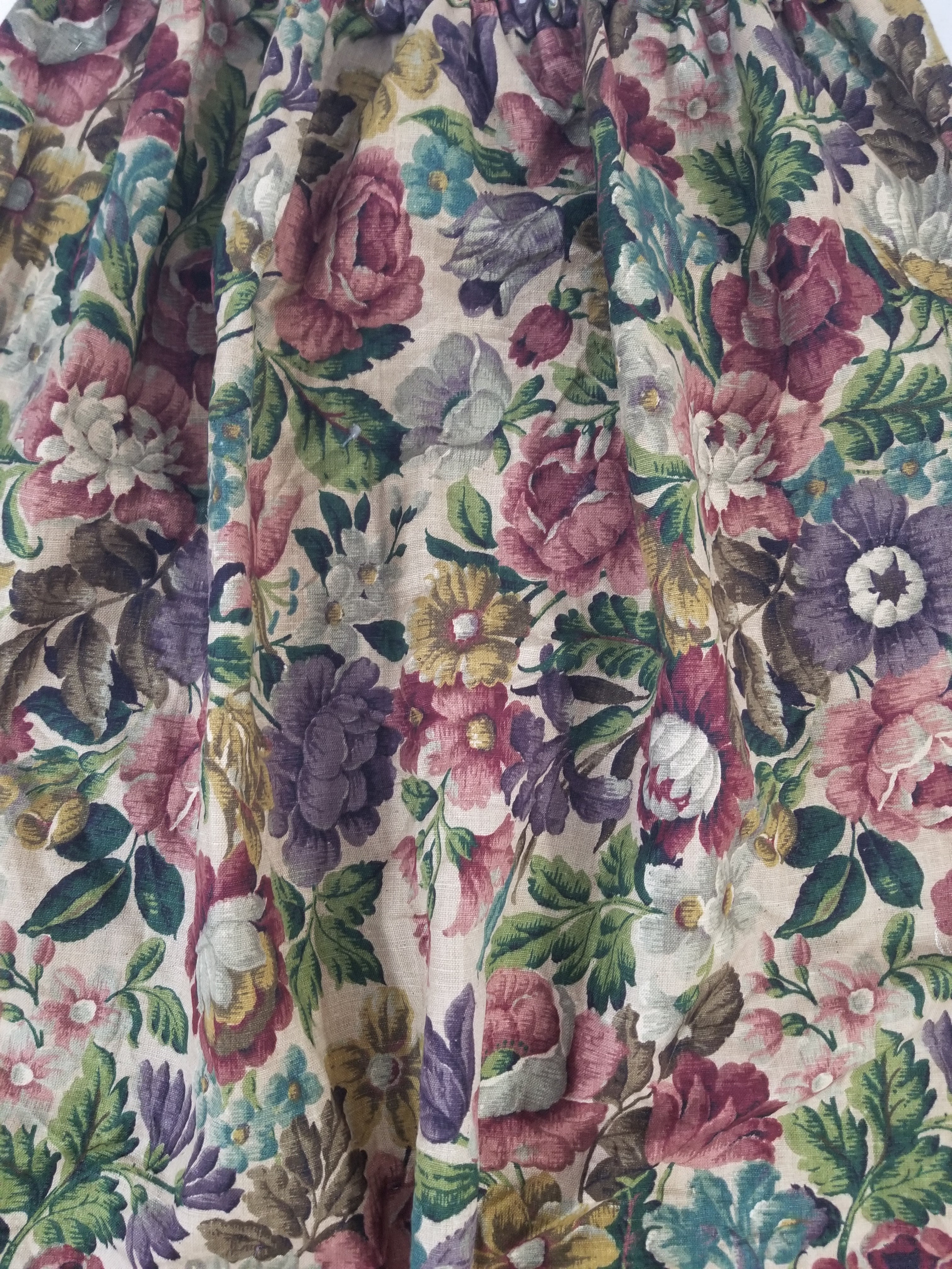 Vintage Traditional European Floral Printed Curtain Panel 225x110cm