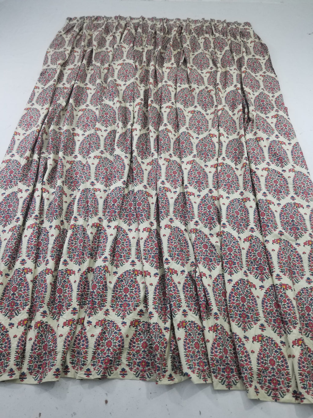 Vintage Traditional Indian Style Paisley Printed Curtain Panel 315x290cm