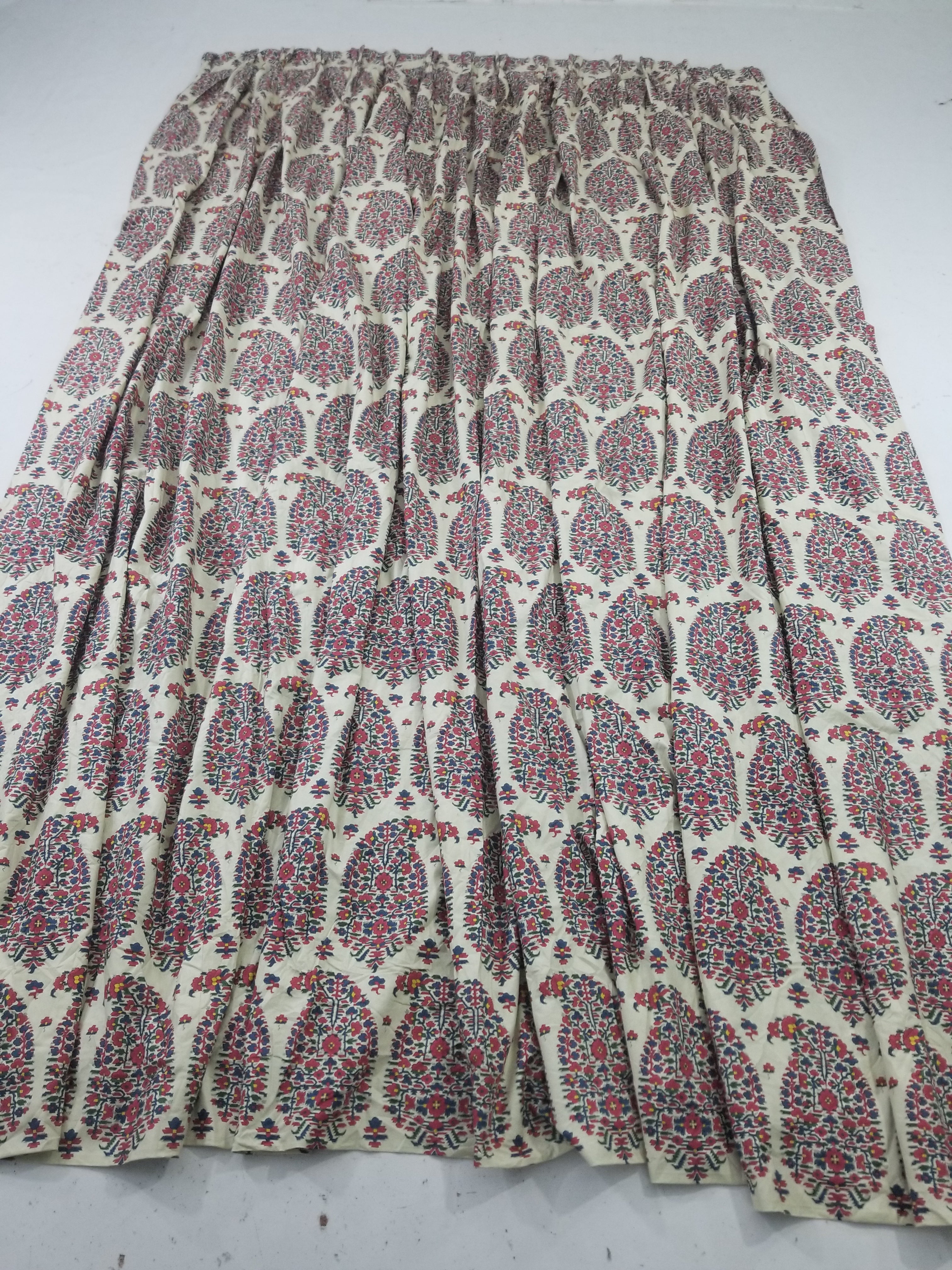 Vintage Traditional Indian Style Paisley Printed Curtain Panel 315x290cm