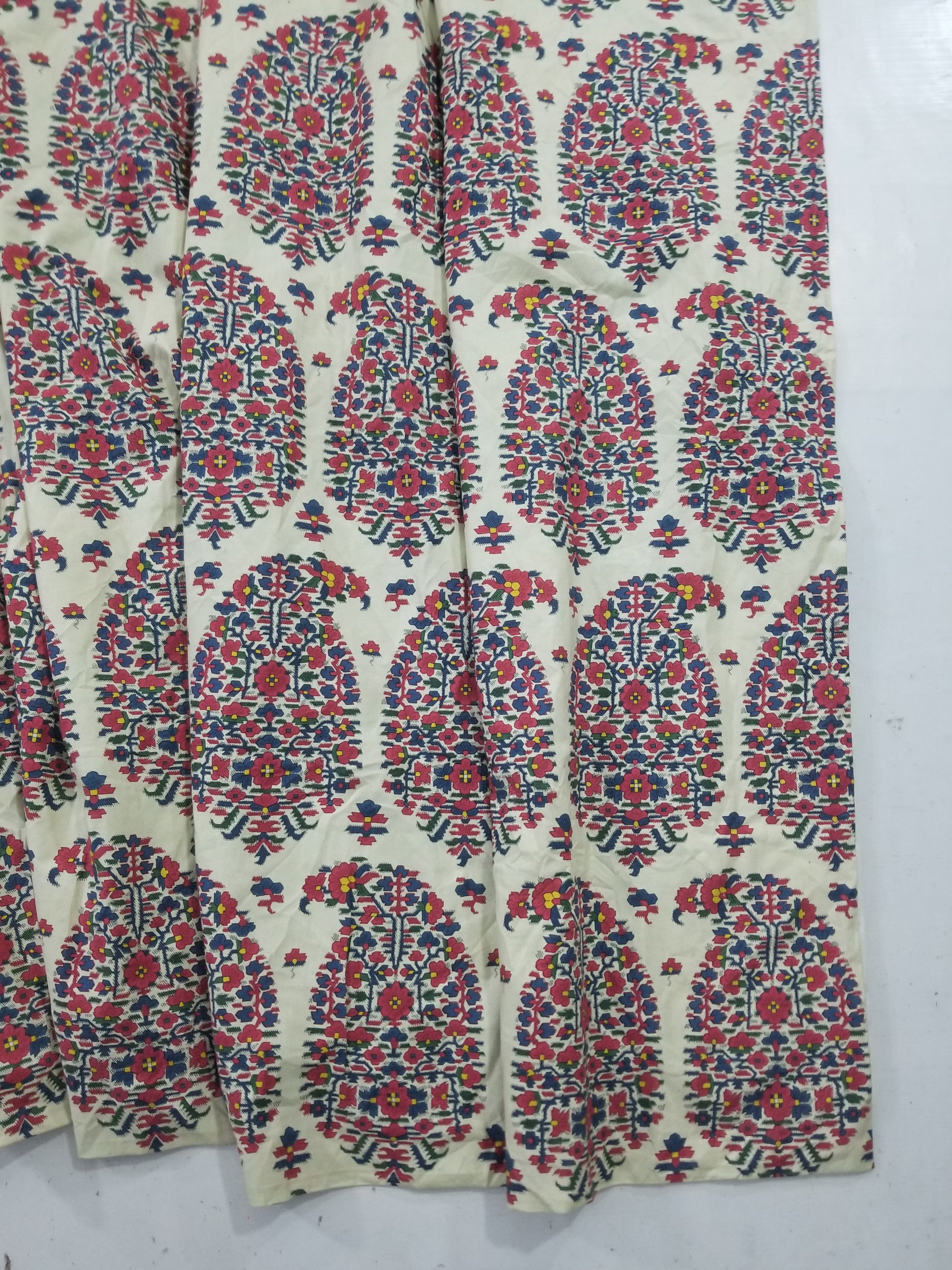 Vintage Traditional Indian Style Paisley Printed Curtain Panel 315x290cm
