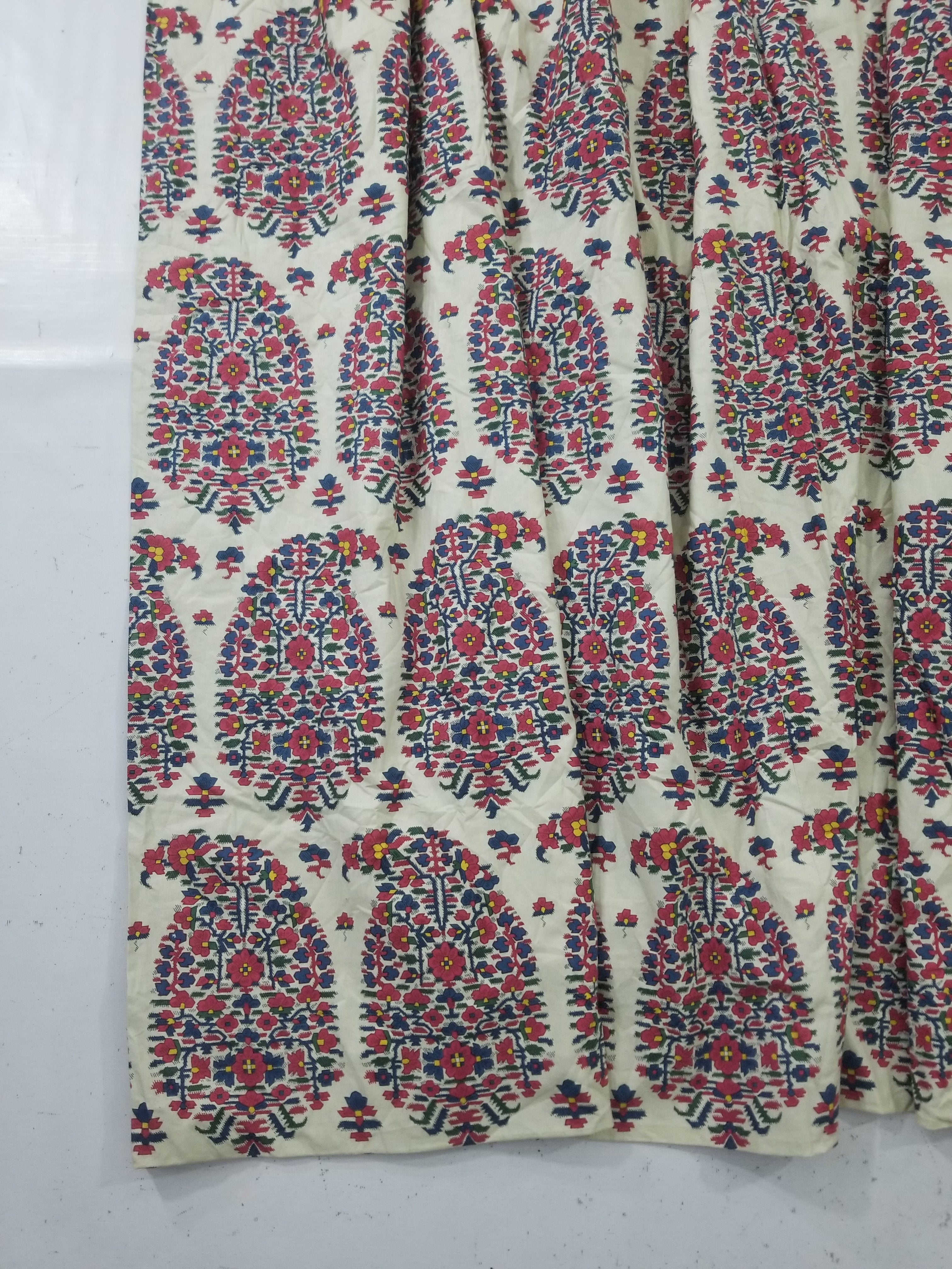 Vintage Traditional Indian Style Paisley Printed Curtain Panel 315x290cm