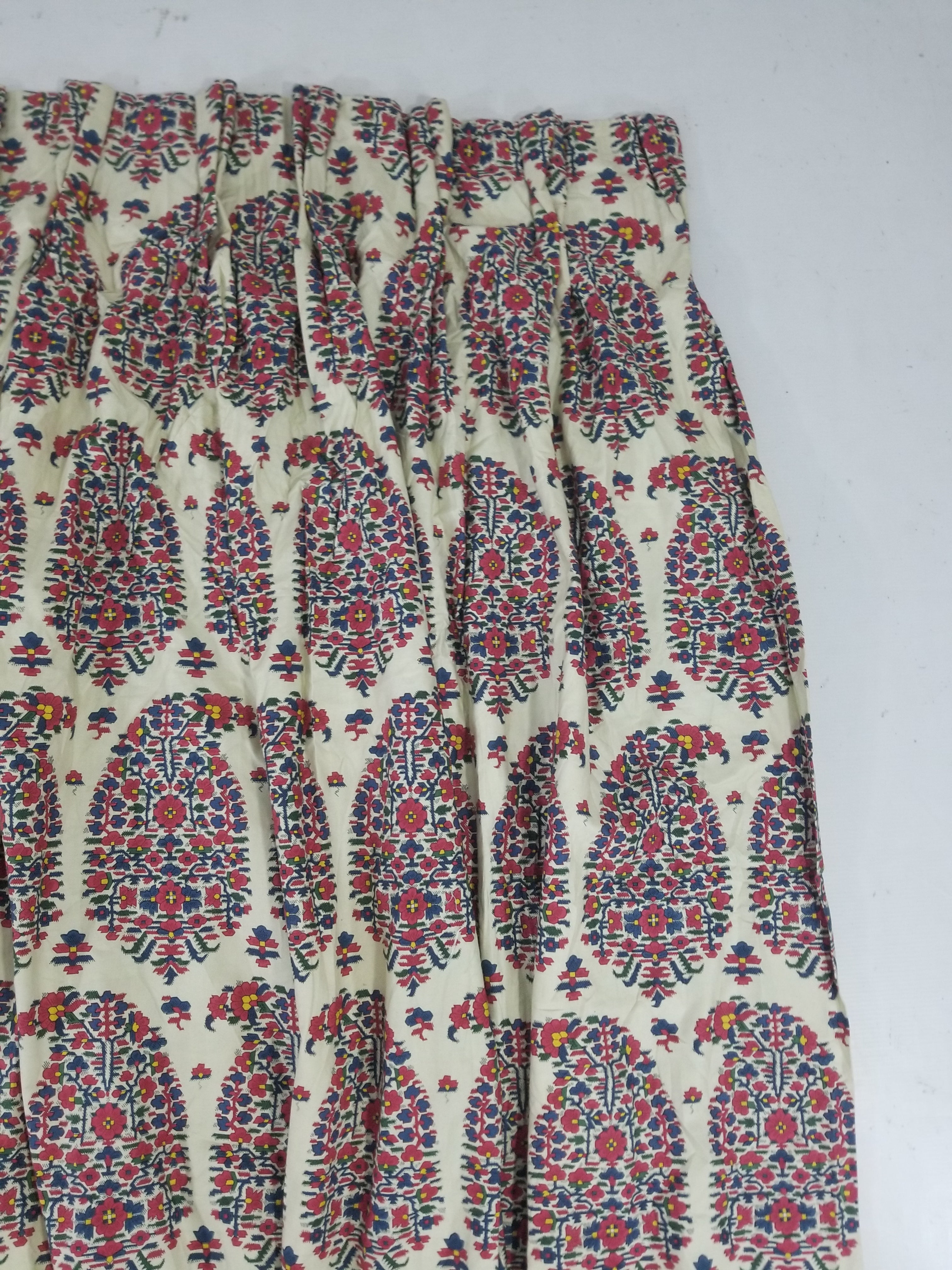 Vintage Traditional Indian Style Paisley Printed Curtain Panel 315x290cm