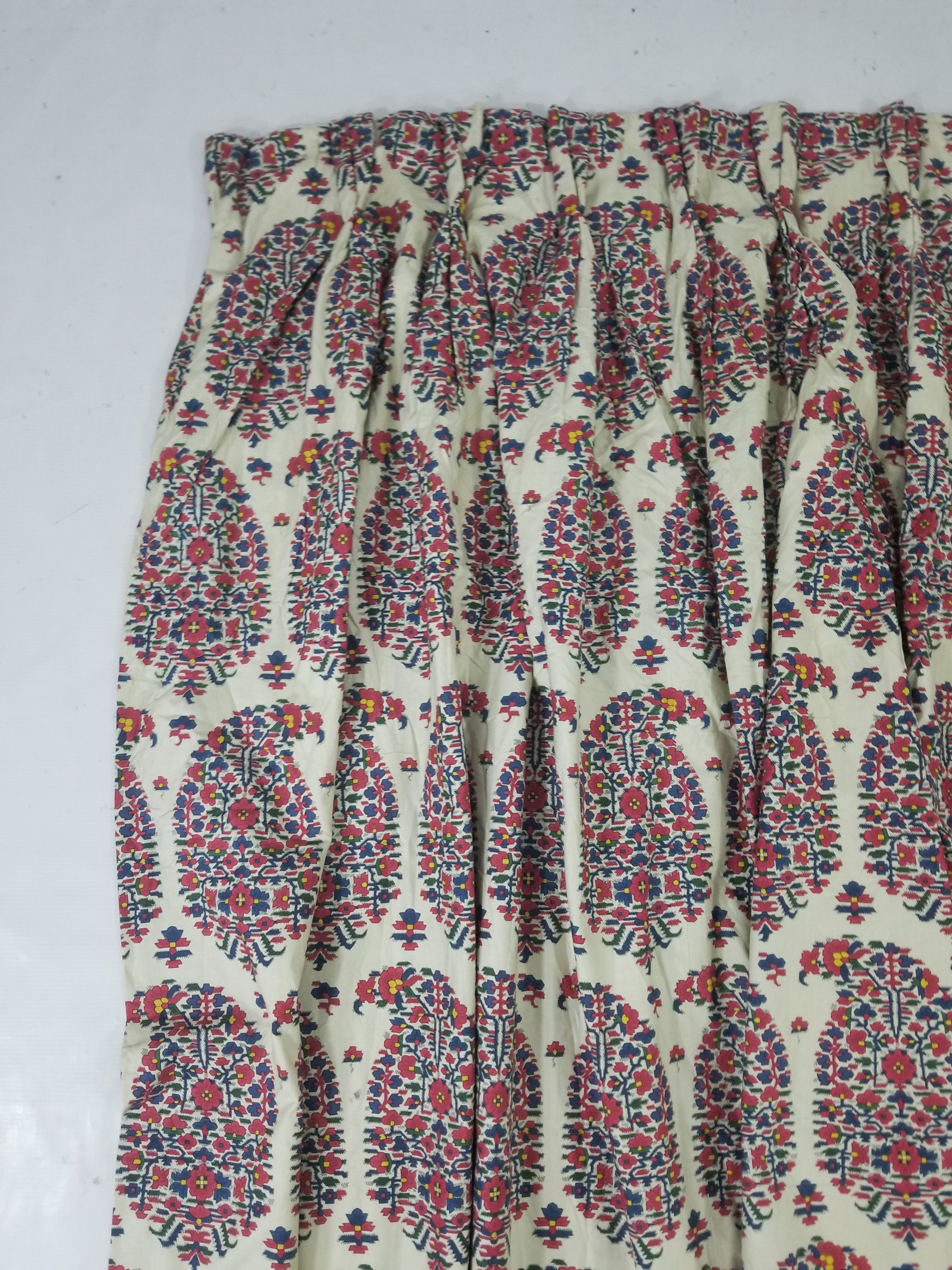 Vintage Traditional Indian Style Paisley Printed Curtain Panel 315x290cm