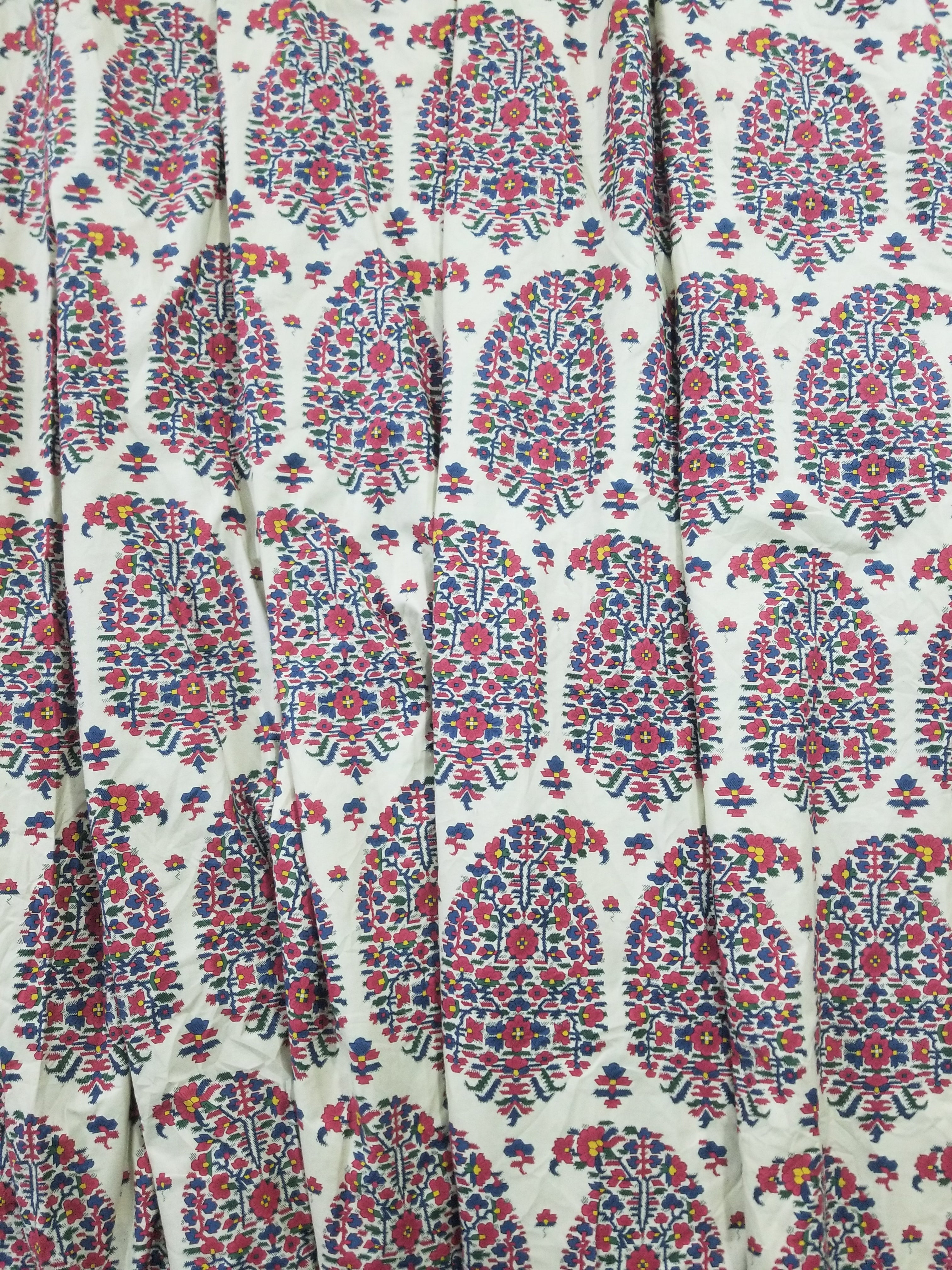 Vintage Traditional Indian Style Paisley Printed Curtain Panel 315x290cm