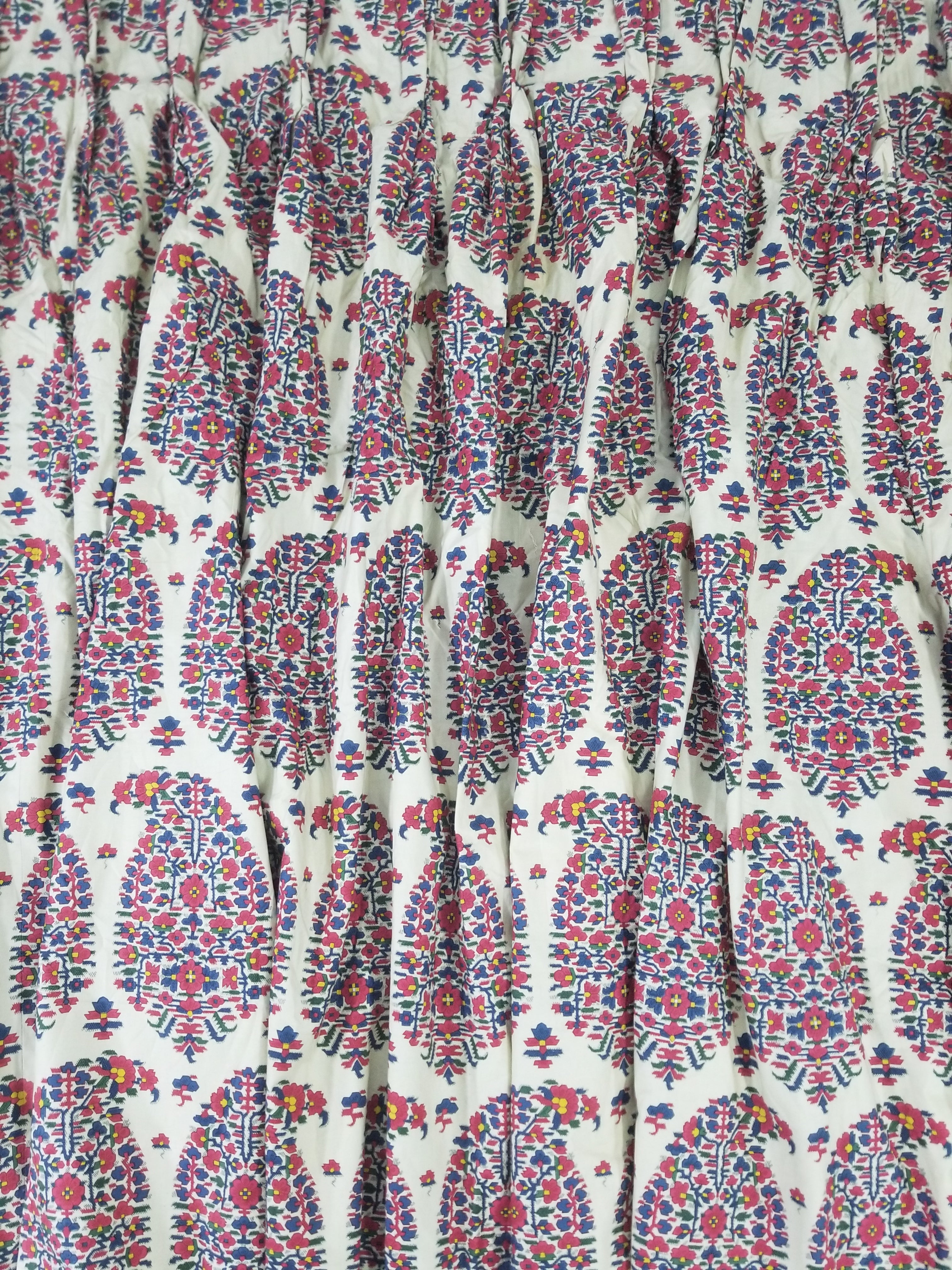 Vintage Traditional Indian Style Paisley Printed Curtain Panel 315x290cm