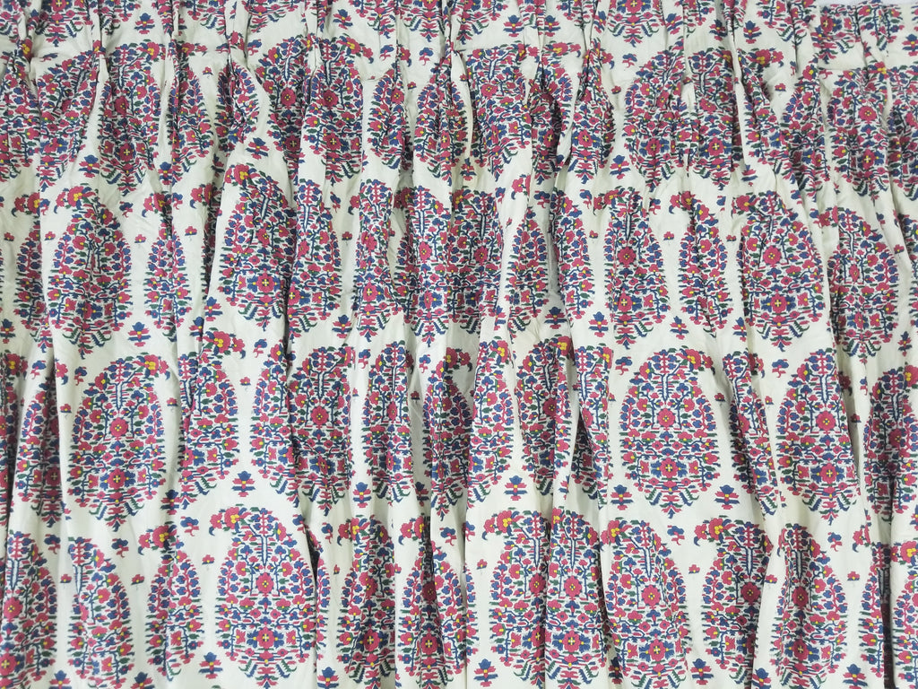 Vintage Traditional Indian Style Paisley Printed Curtain Panel 315x290cm