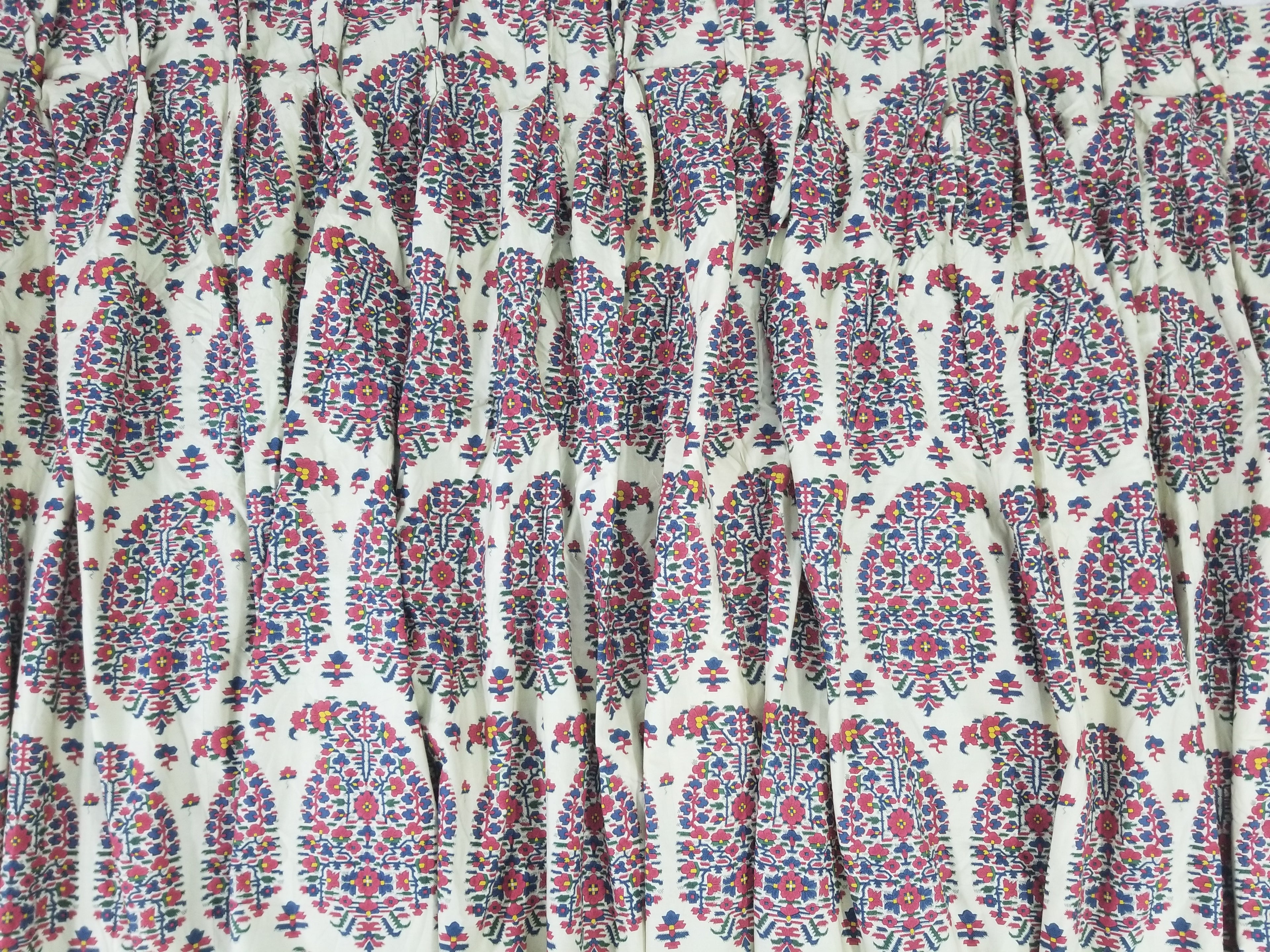 Vintage Traditional Indian Style Paisley Printed Curtain Panel 315x290cm