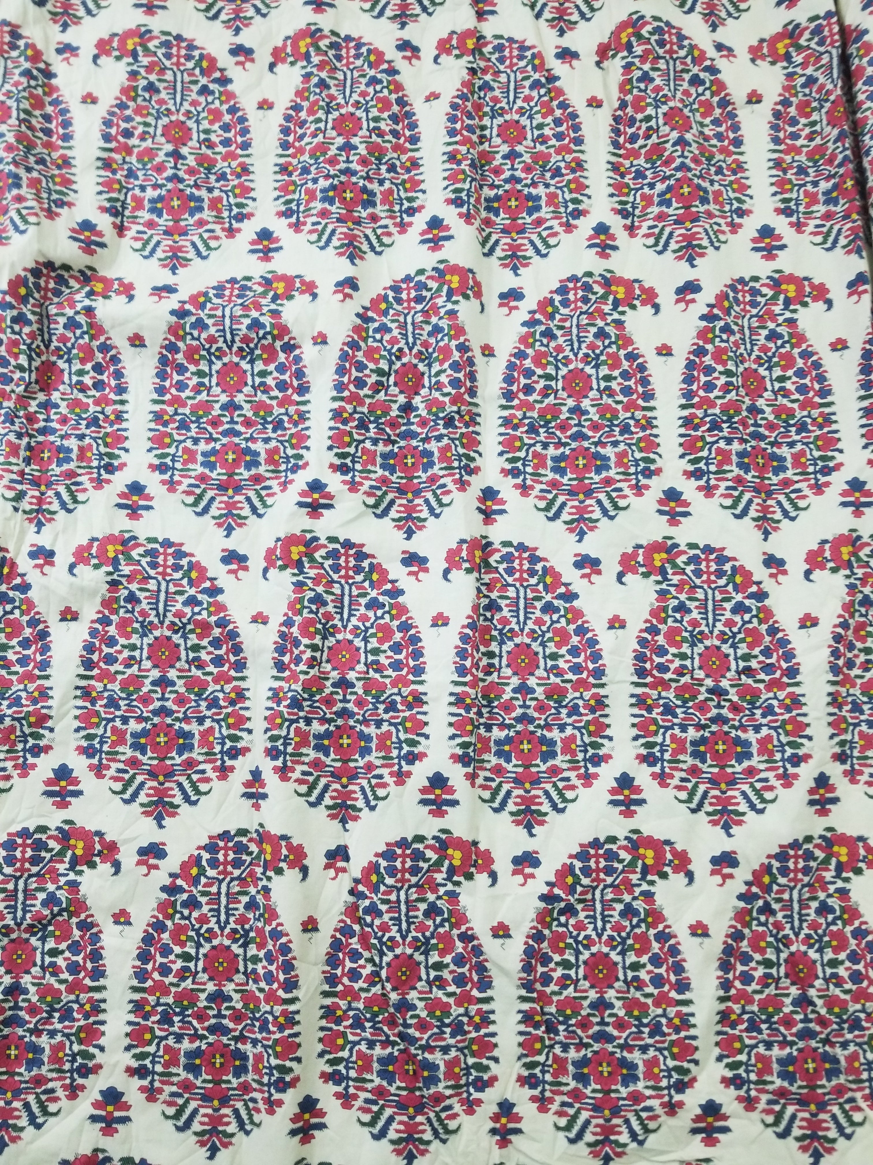 Vintage Traditional Indian Style Paisley Printed Curtain Panel 315x290cm