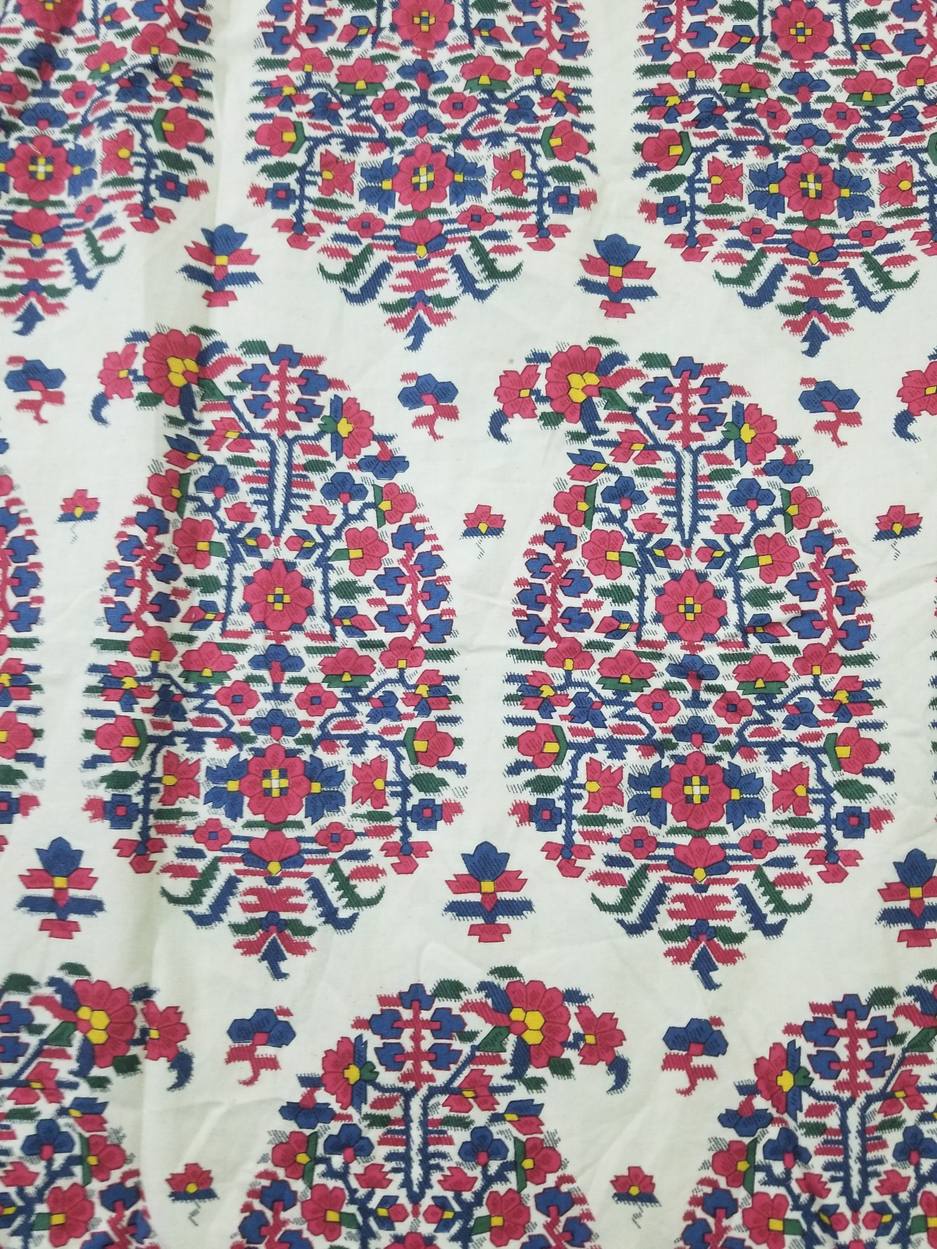 Vintage Traditional Indian Style Paisley Printed Curtain Panel 315x290cm