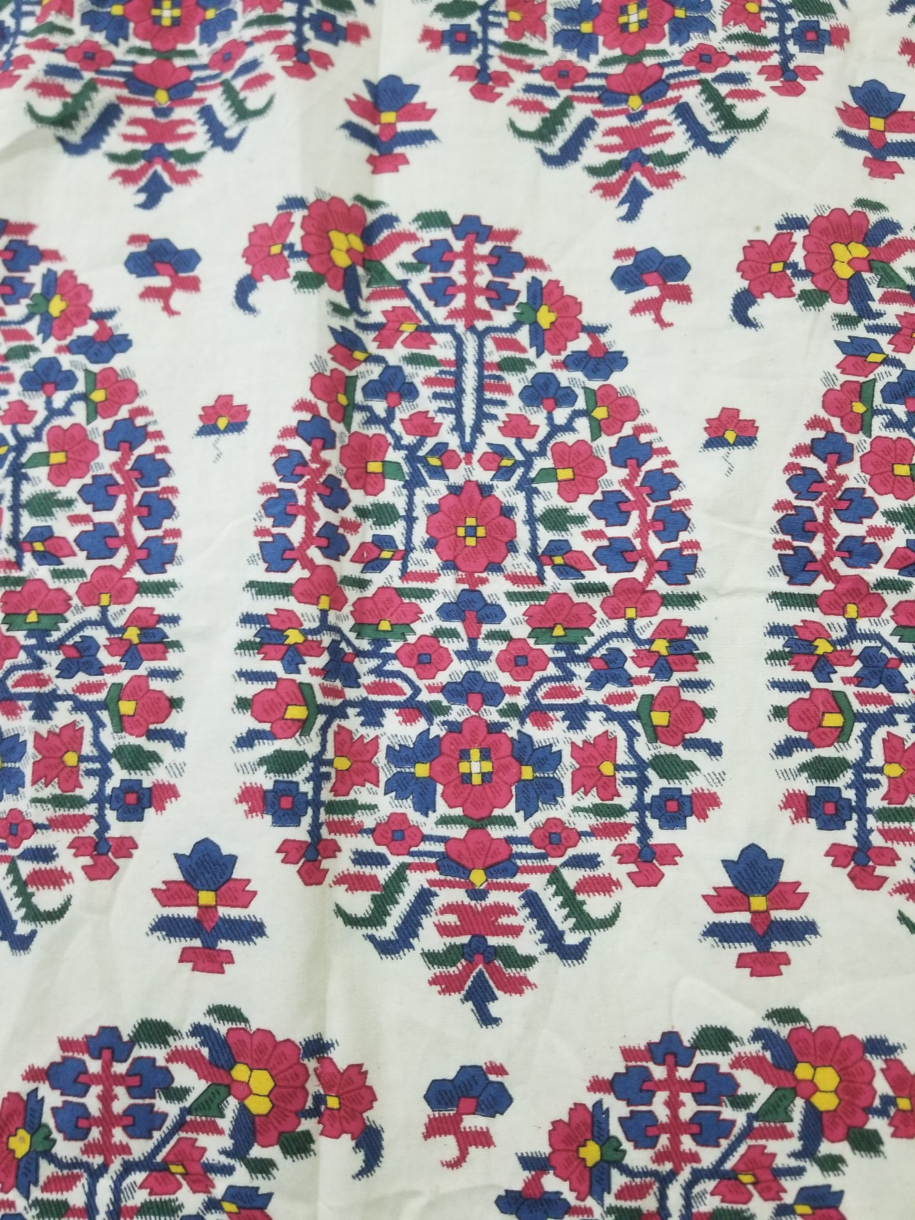 Vintage Traditional Indian Style Paisley Printed Curtain Panel 315x290cm