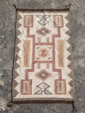Vintage Handmade Navajo Storm Pattern Multicolor Wool Rug 64x57cm