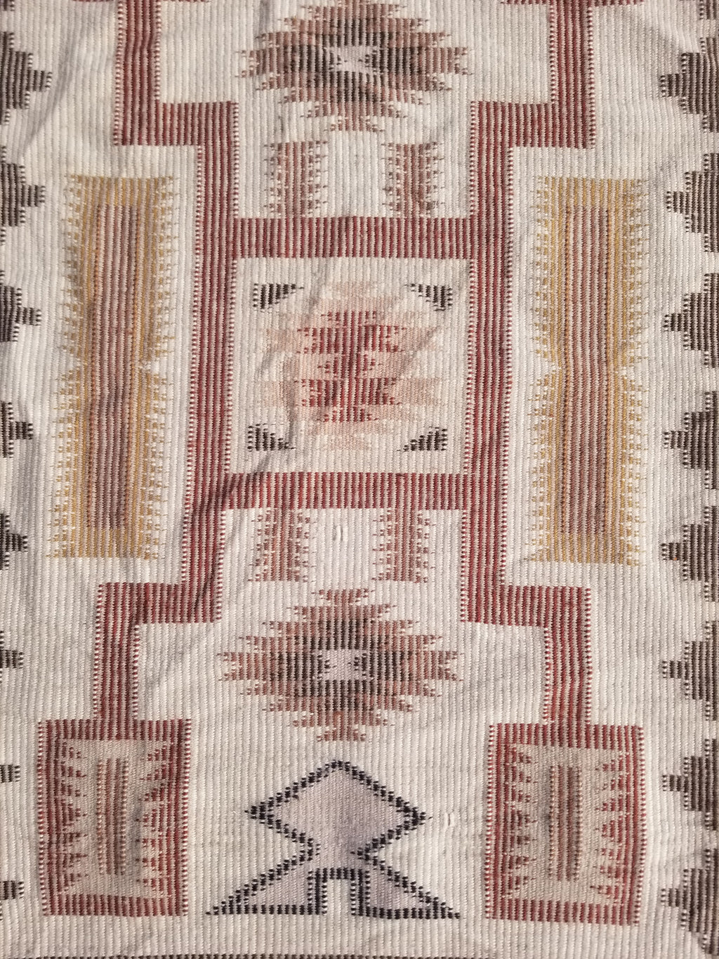 Vintage Handmade Navajo Storm Pattern Multicolor Wool Rug 64x57cm
