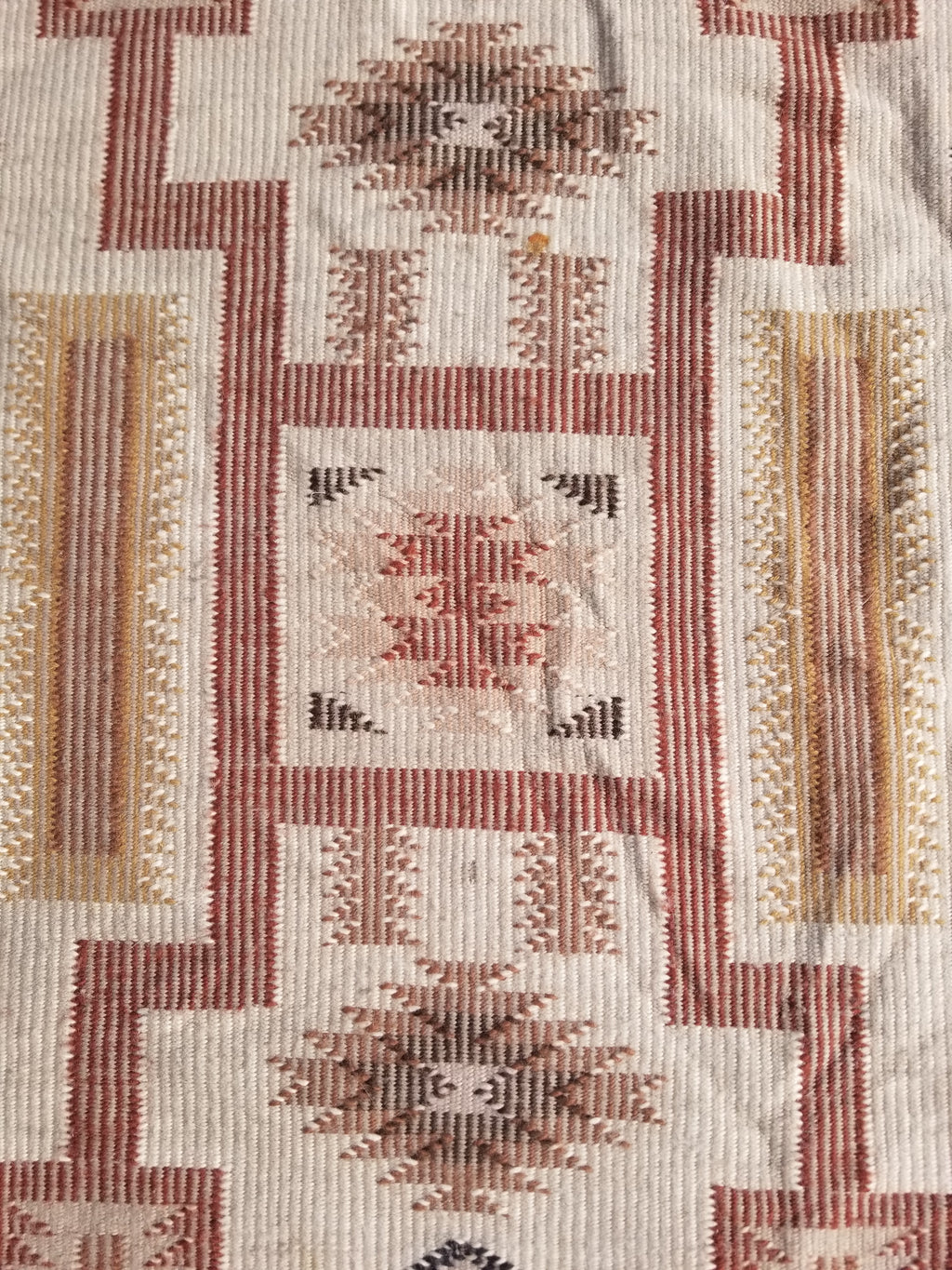 Vintage Handmade Navajo Storm Pattern Multicolor Wool Rug 64x57cm