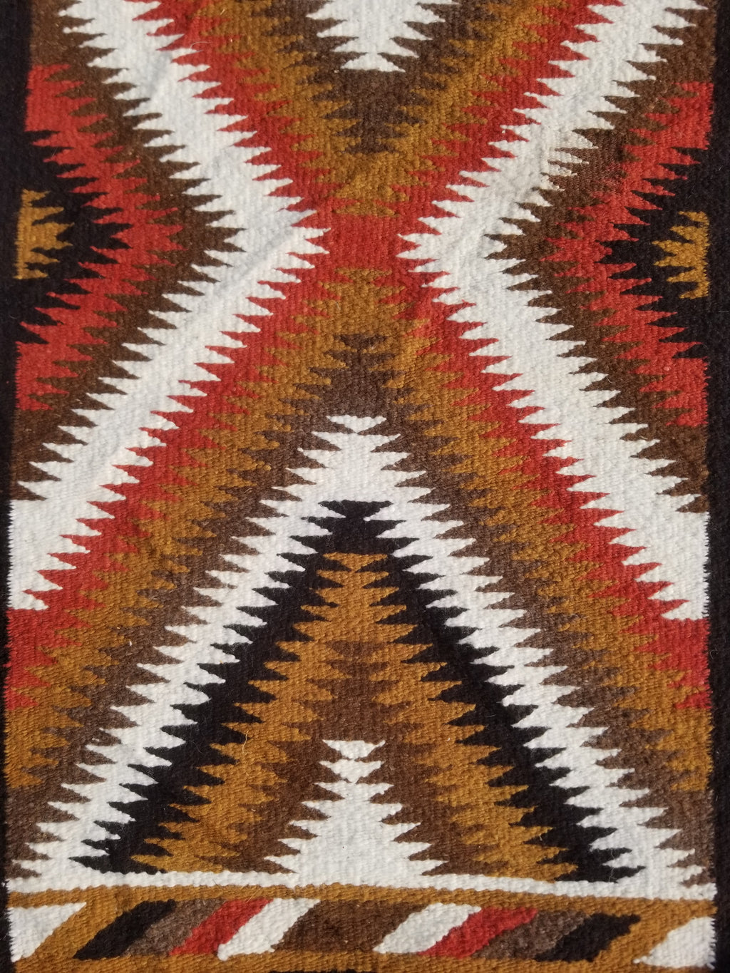 Vintage Handmade Native American Navajo Eye Dazzler Multicolor Wool Rug 86x44cm