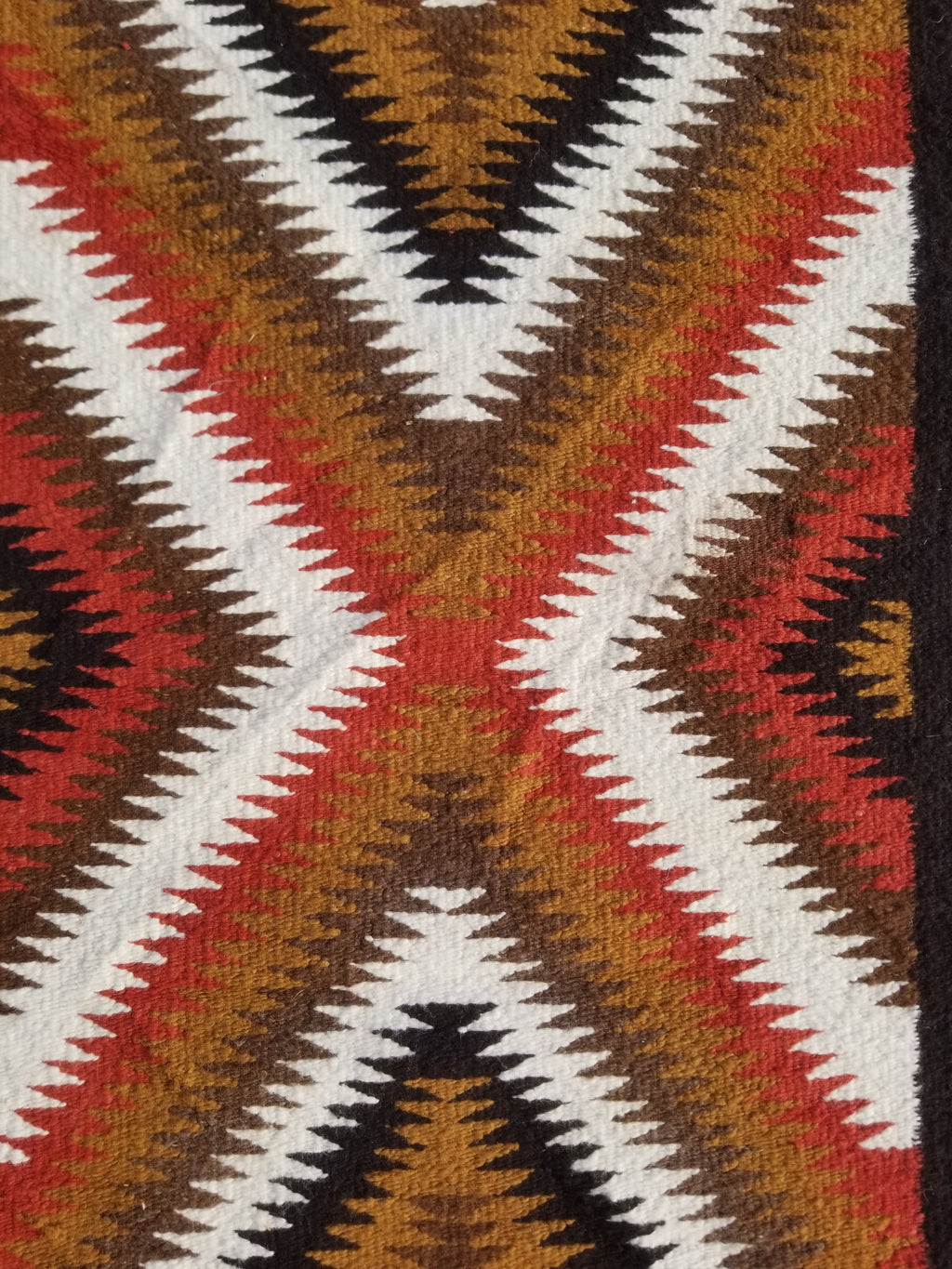 Vintage Handmade Native American Navajo Eye Dazzler Multicolor Wool Rug 86x44cm