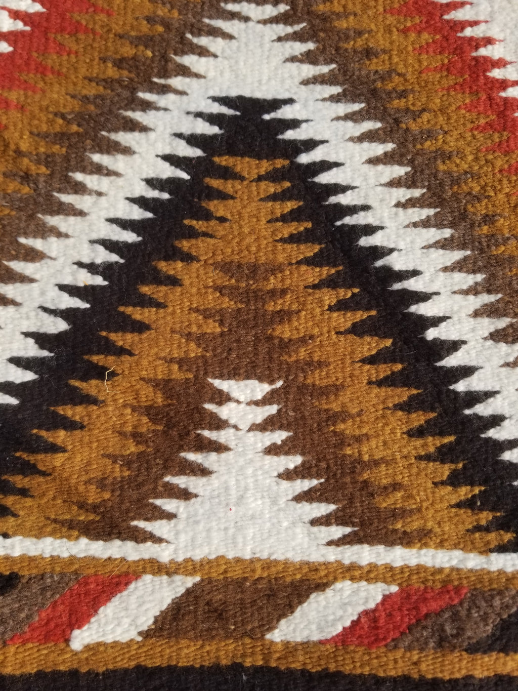 Vintage Handmade Native American Navajo Eye Dazzler Multicolor Wool Rug 86x44cm