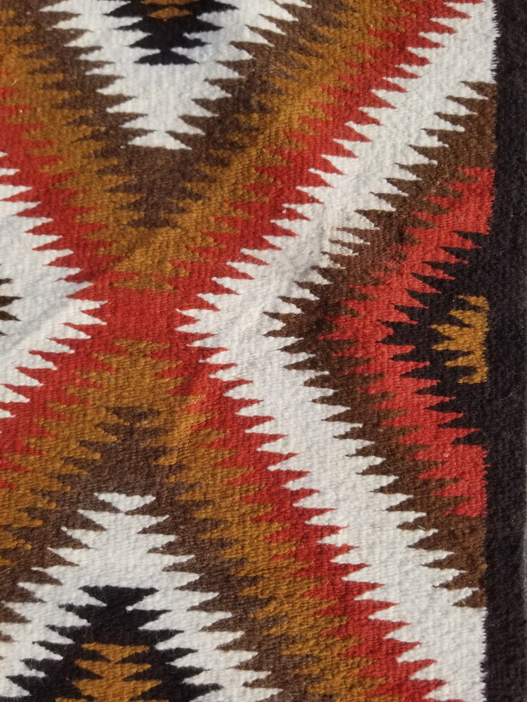 Vintage Handmade Native American Navajo Eye Dazzler Multicolor Wool Rug 86x44cm