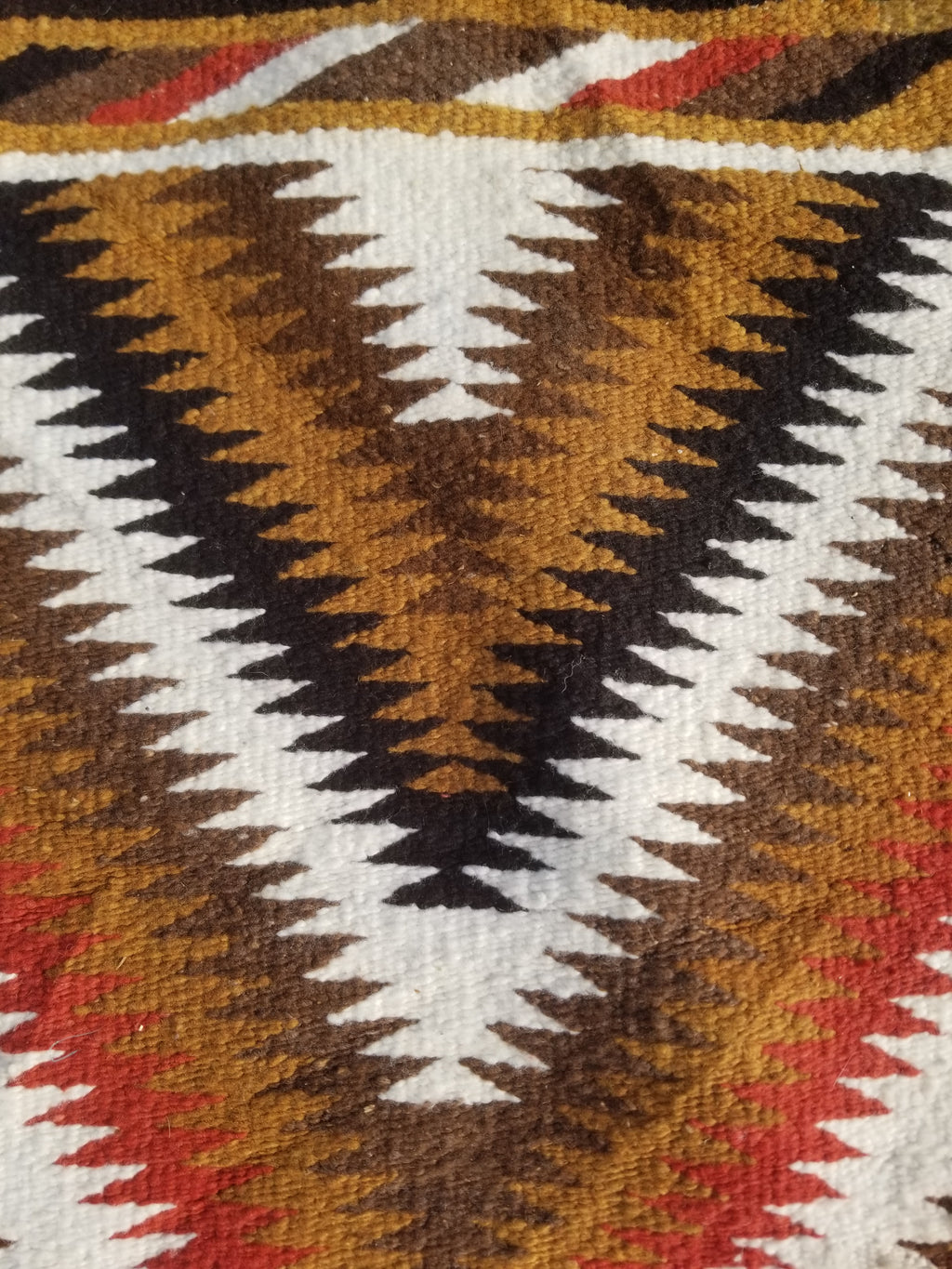 Vintage Handmade Native American Navajo Eye Dazzler Multicolor Wool Rug 86x44cm