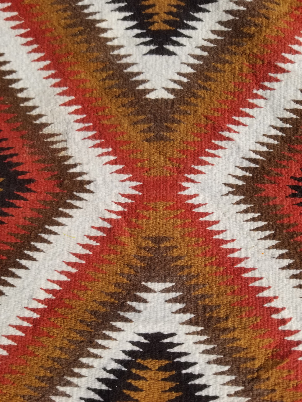 Vintage Handmade Native American Navajo Eye Dazzler Multicolor Wool Rug 86x44cm
