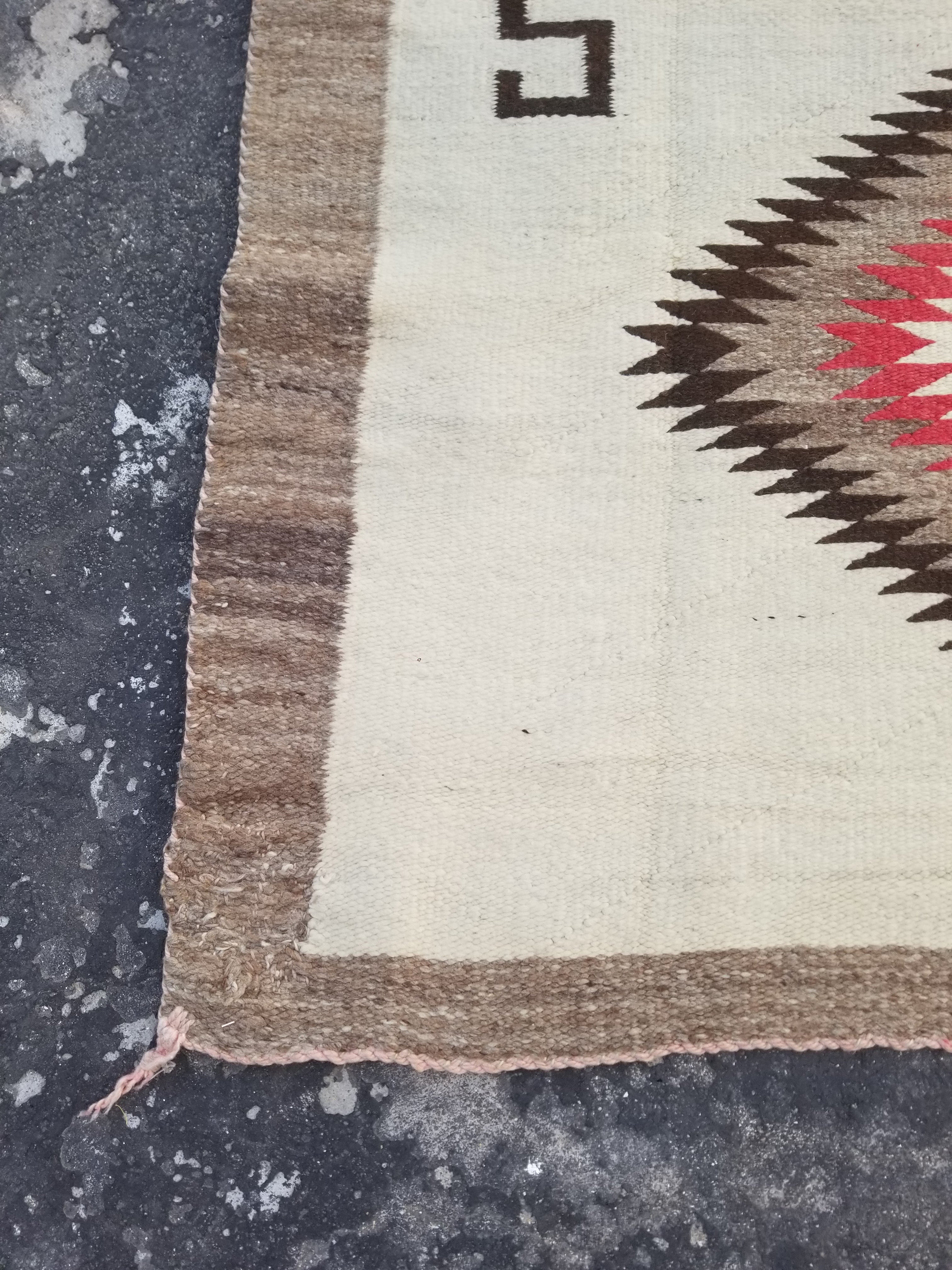 Vintage Handwoven Native American Navajo Transitional Wool Multicolor Rug 168x120cm