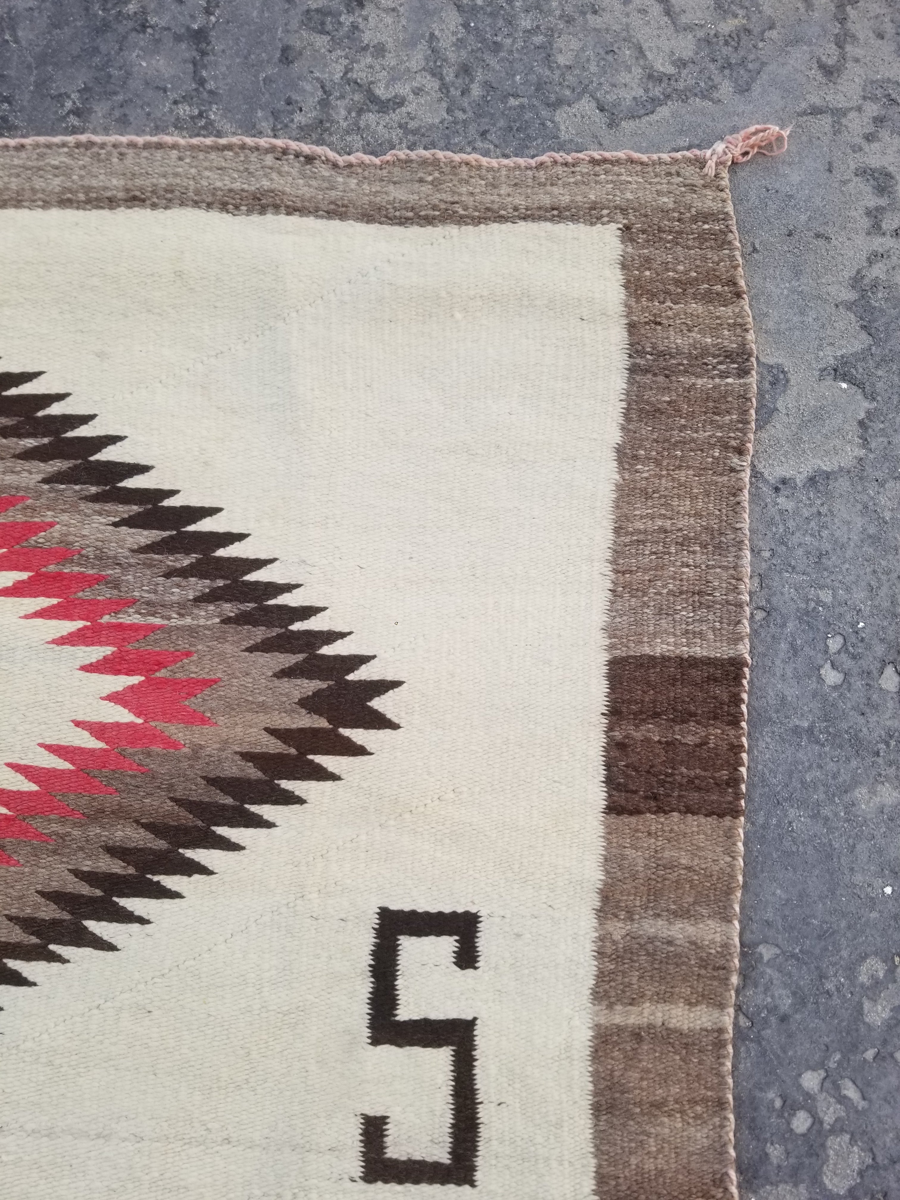 Vintage Handwoven Native American Navajo Transitional Wool Multicolor Rug 168x120cm