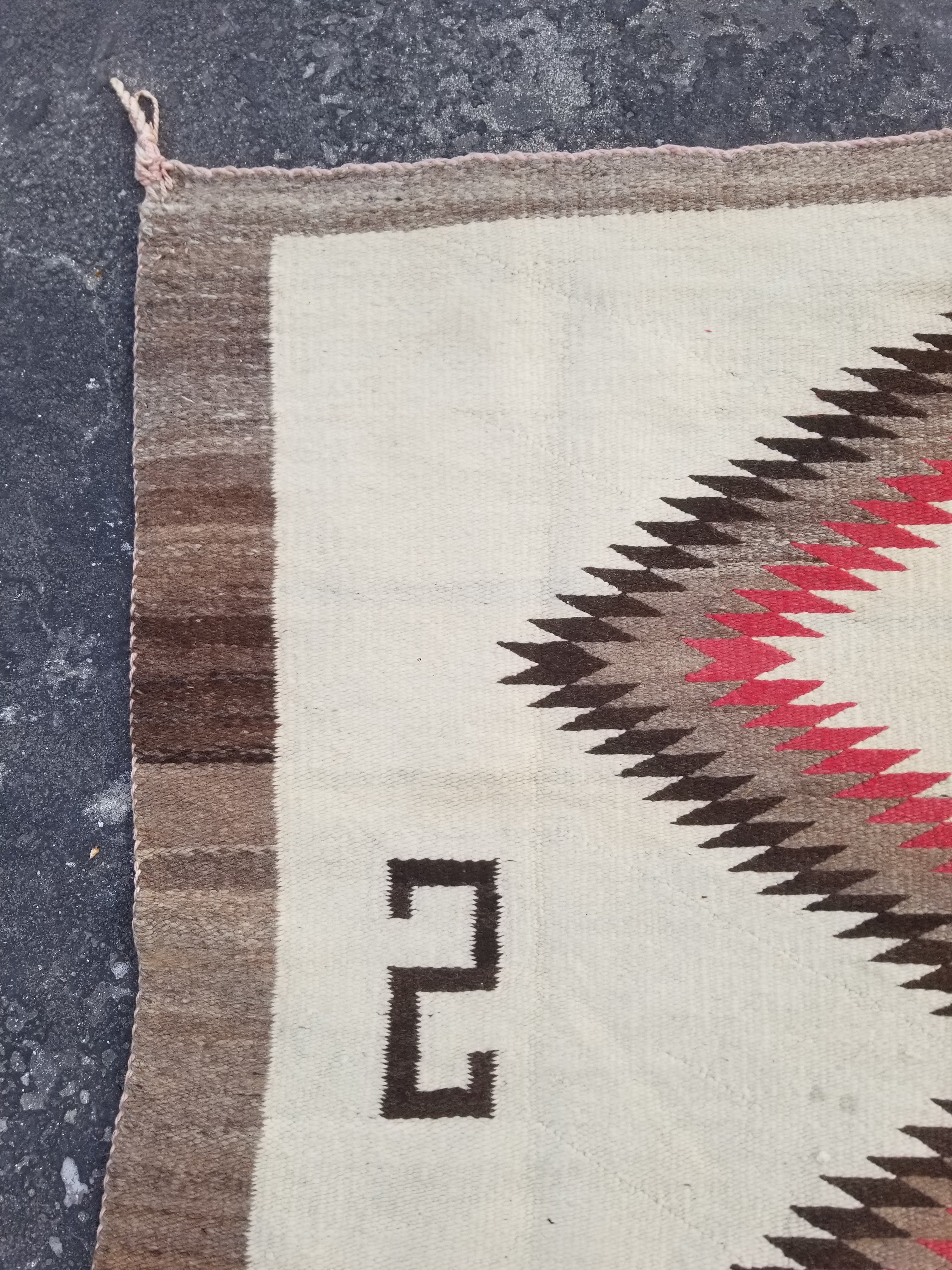 Vintage Handwoven Native American Navajo Transitional Wool Multicolor Rug 168x120cm