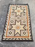 Vintage Handwoven American Navajo Geometric Pattern Wool Rug 191x110cm