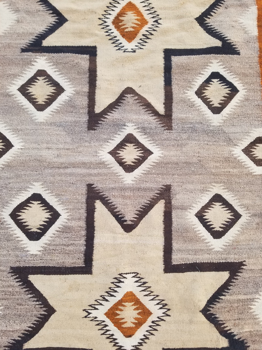 Vintage Handwoven American Navajo Geometric Pattern Wool Rug 191x110cm